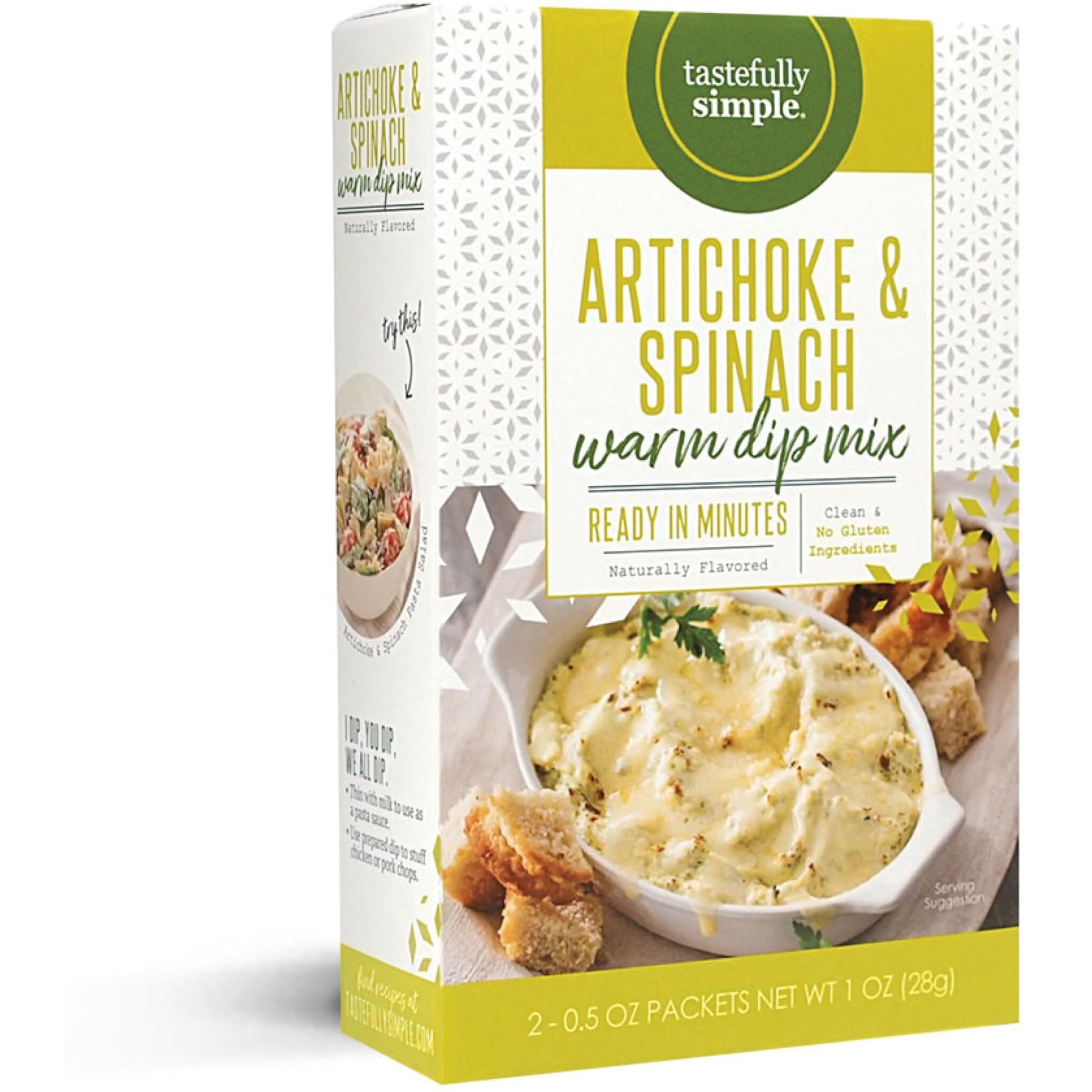 Tastefully Simple Artichoke And Spinach Warm Dip Mix, 0.5 Ounce (Pack Of 2)