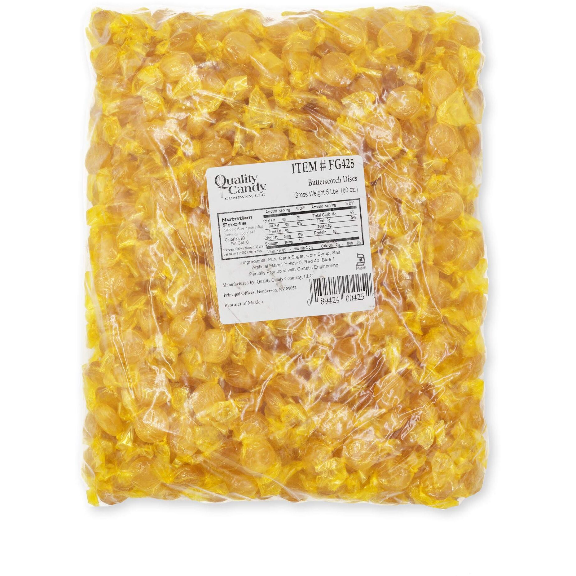 Quality Candy Company Butterscotch Discs, 5 Pounds