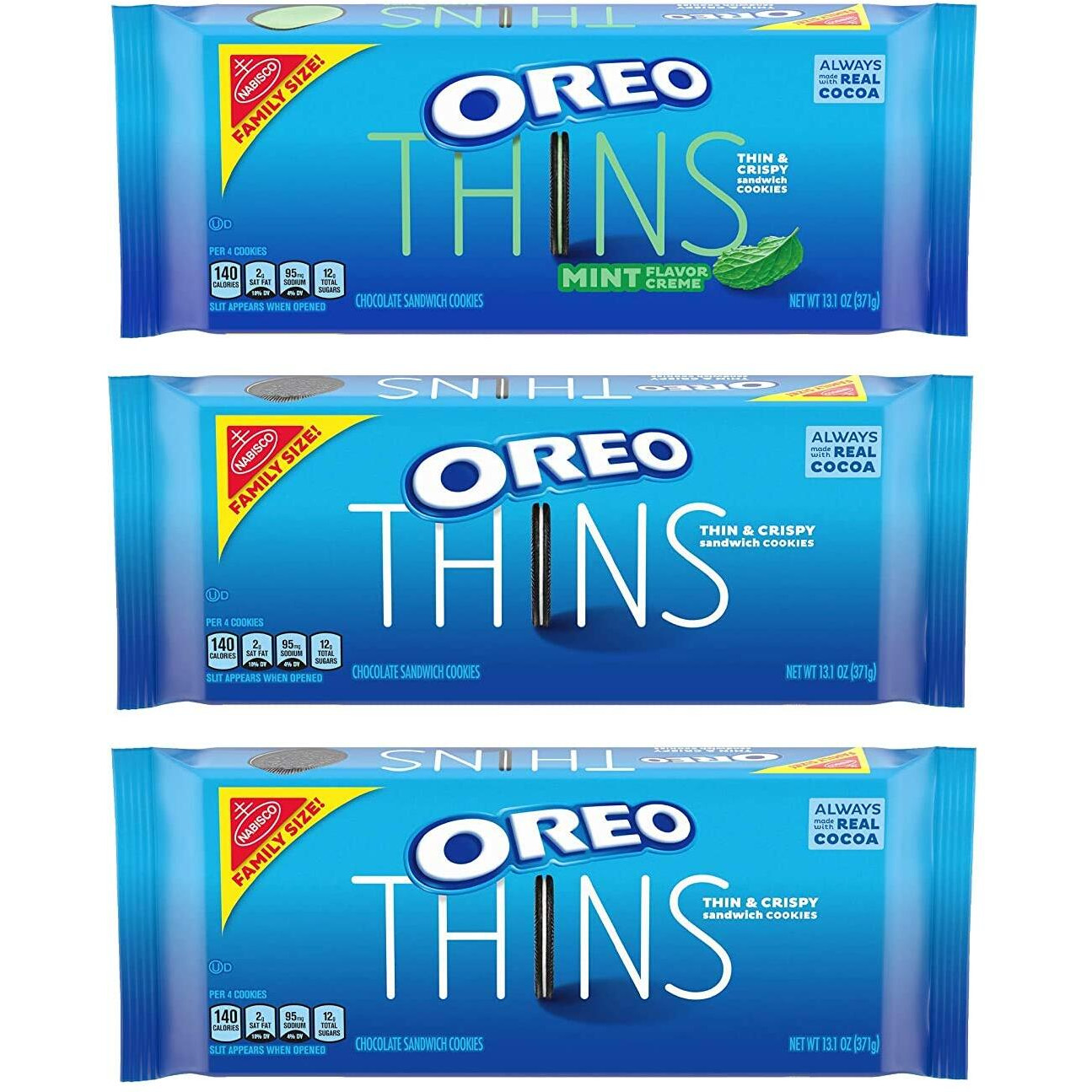 Oreo (Ormt9) Thins Flavored Creme And Thins Original Chocolate Sandwich Cookies Variety Pack, Oz Mint 39.3 Ounce