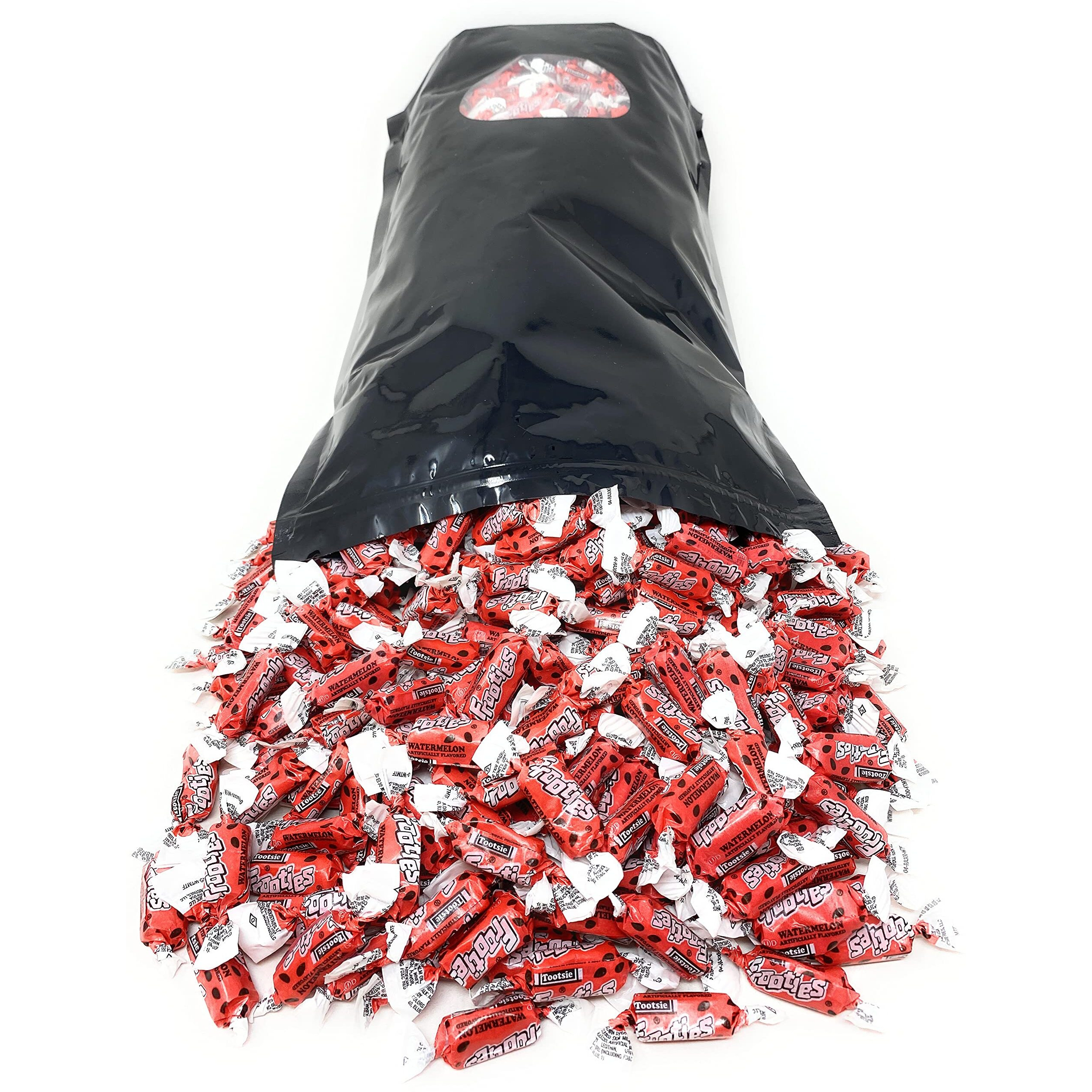 Bulk Watermelon Flavor Tootsie Roll Frooties Chewy Pink American Taffies Candy Individually Wrapped In Resealable Assortit Bag 5 Lb 735+Pcs (80-Oz) - Made In Usa
