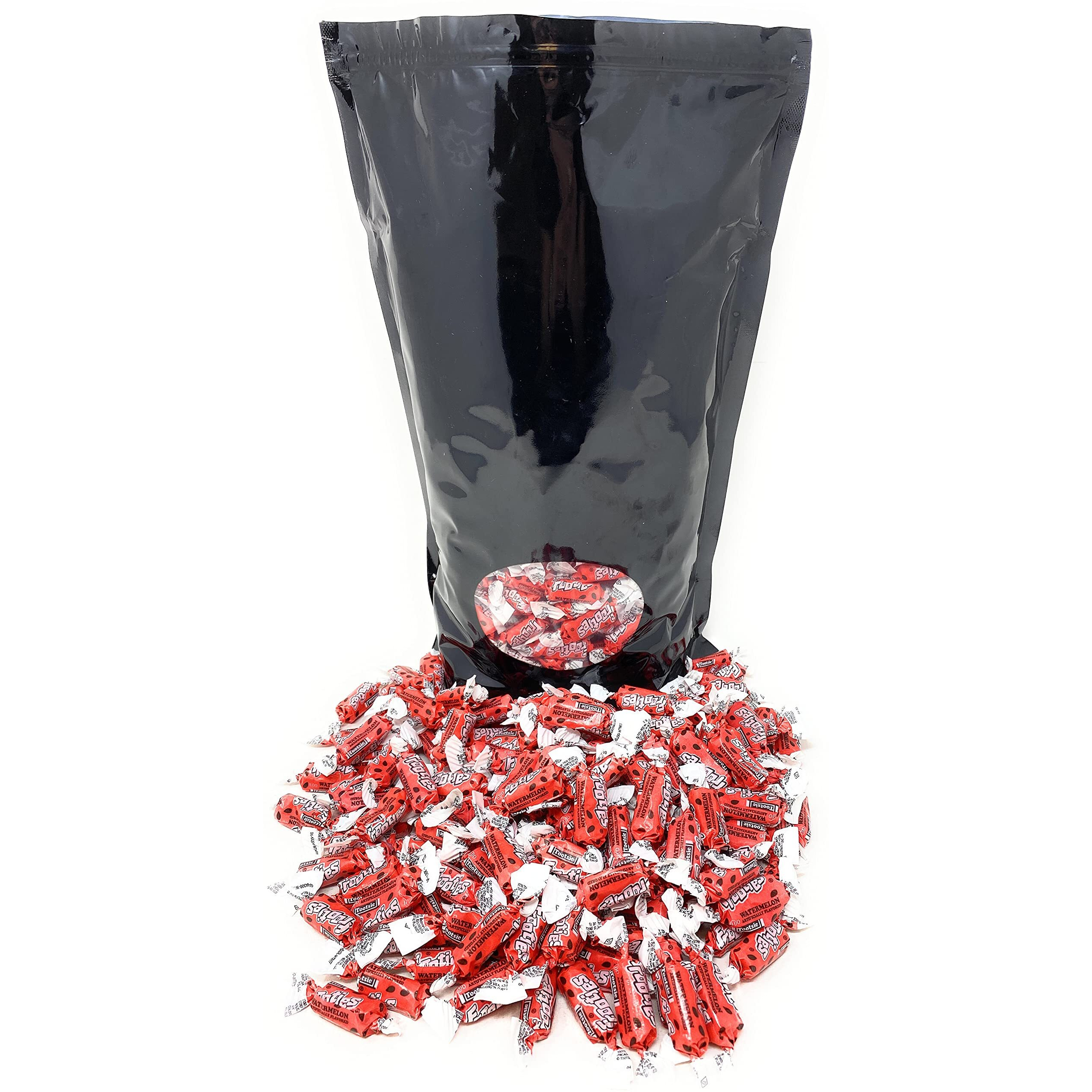 Bulk Watermelon Flavor Tootsie Roll Frooties Chewy Pink American Taffies Candy Individually Wrapped In Resealable Assortit Bag 5 Lb 735+Pcs (80-Oz) - Made In Usa