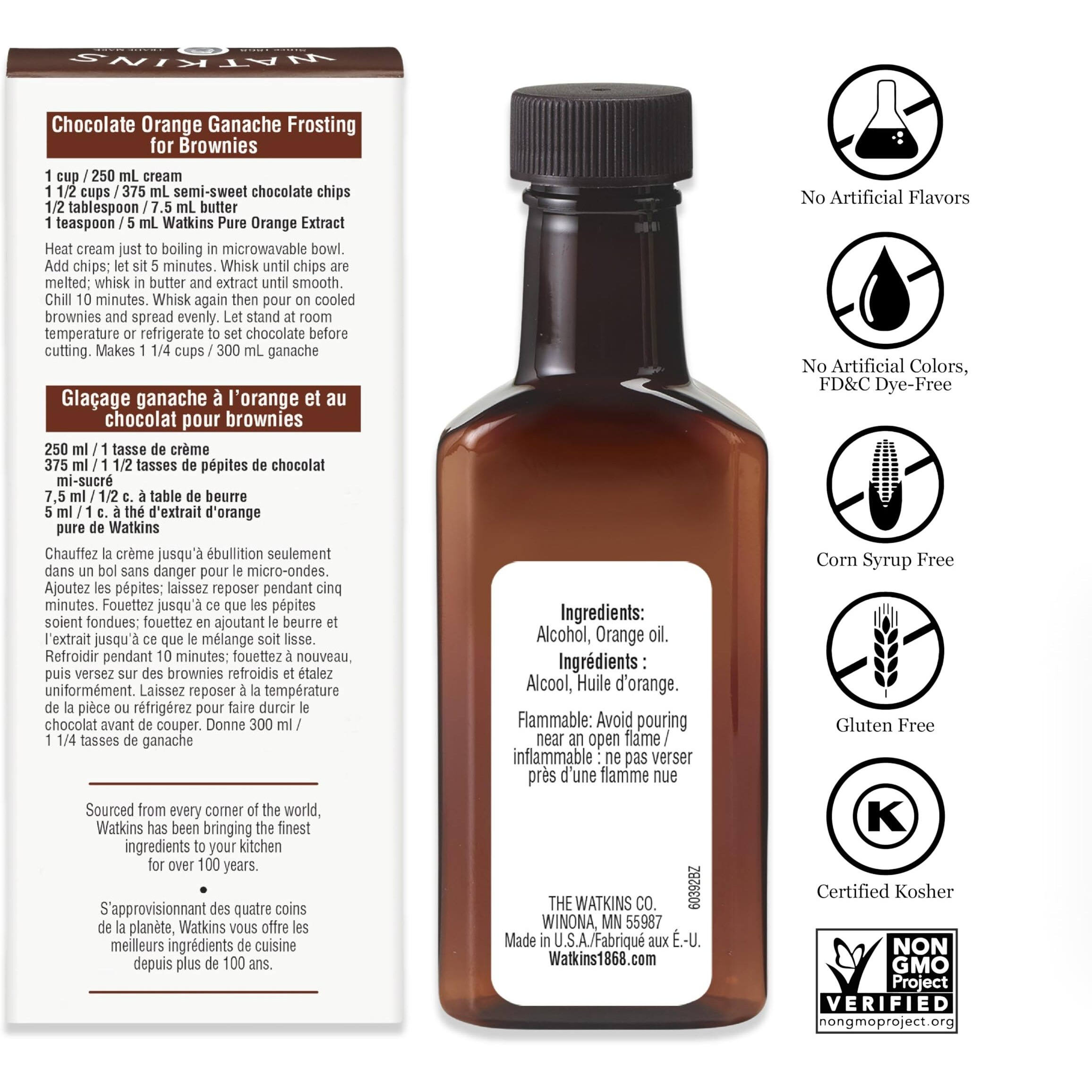 Watkins Pure Orange Extract, 2 Oz. Bottles, Pack Of 6 (Packaging May Vary)