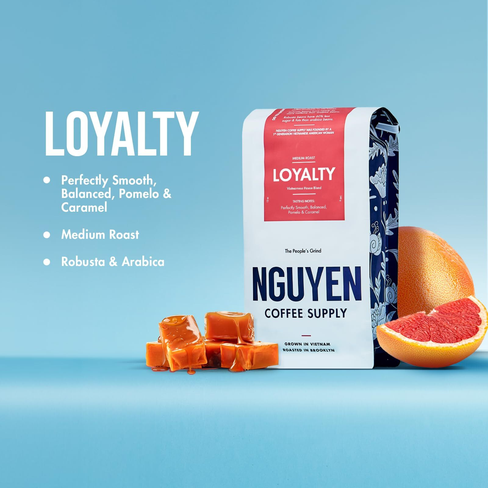 Nguyen Coffee Supply - Loyalty Signature Robusta & Arabica Blend Medium Roast Premium Whole Coffee Beans, Vietnamese Single Origin, Direct Trade, Roasted In Brooklyn [12 Oz Bag]