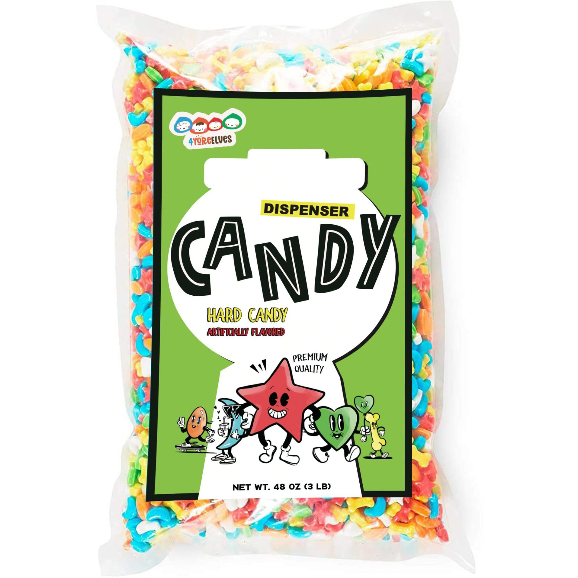Wee Winkers Bulk Candy For Candy Machine, The Perfect Filler For Your Gumball Machine, Fruit-Flavored Assorted Shapes, Retro Style Hard Candy For Your Party Or Candy Buffet, By 4Yoreelves 3Lb/48Oz Bag