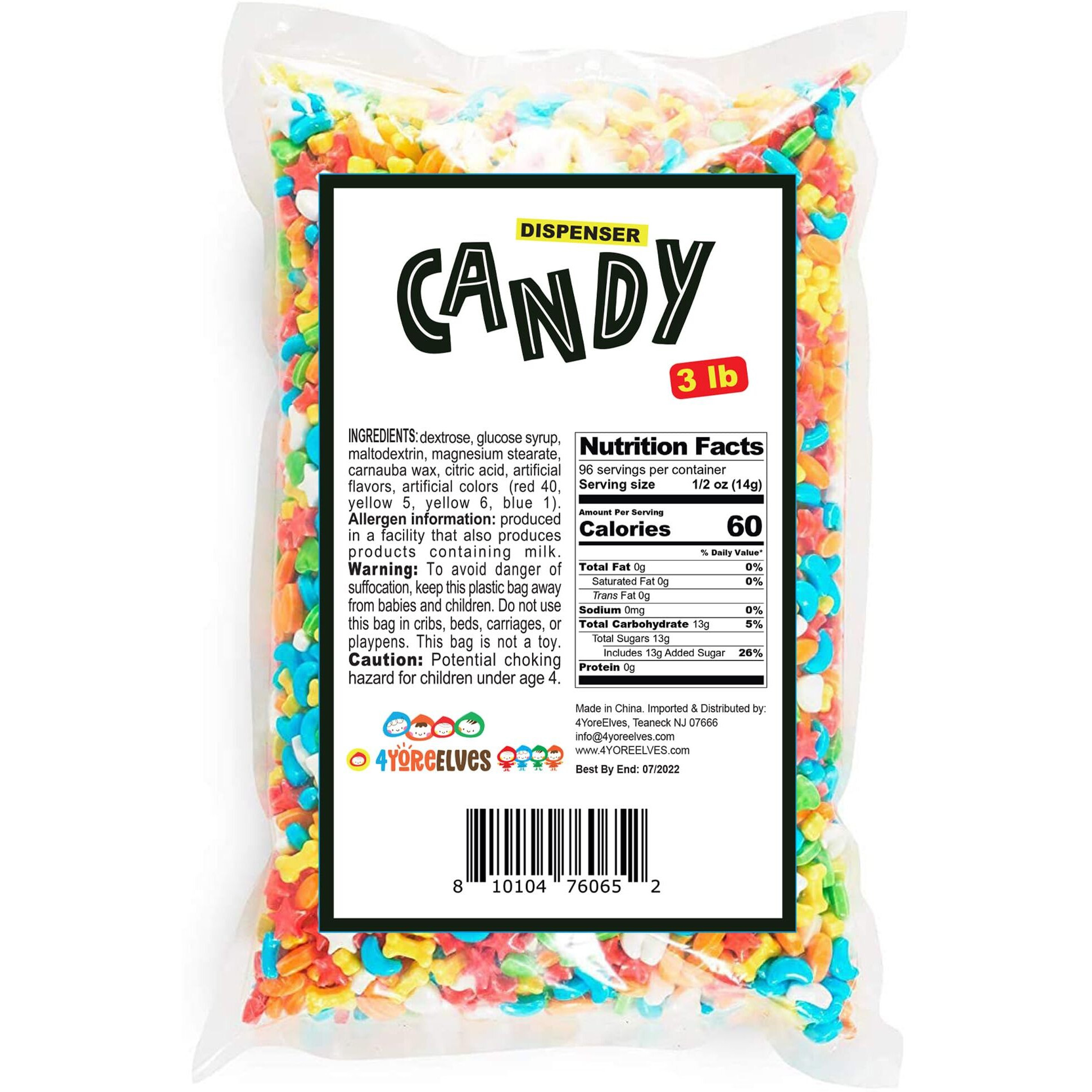 Wee Winkers Bulk Candy For Candy Machine, The Perfect Filler For Your Gumball Machine, Fruit-Flavored Assorted Shapes, Retro Style Hard Candy For Your Party Or Candy Buffet, By 4Yoreelves 3Lb/48Oz Bag