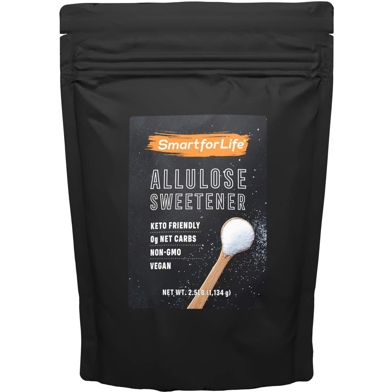 Smart For Life Allulose Sweetener - Zero Net Carbs Keto Sweetener - Low Calorie, Natural Keto Sugar Substitute - Made In The Usa - 2.5 Lb Resealable Bag