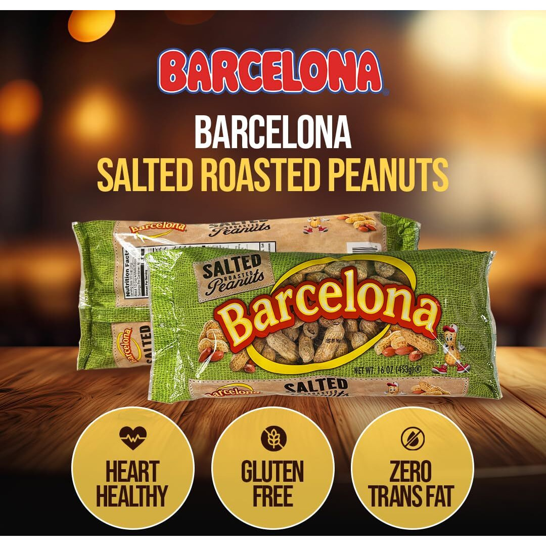 Barcelona Nut Inshell Peanuts Salted & Roasted - 10 Pounds - Deliciously Old Fashioned - Usa Grown - Gluten Free - In Shell For Humans - Peanuts In The Shell