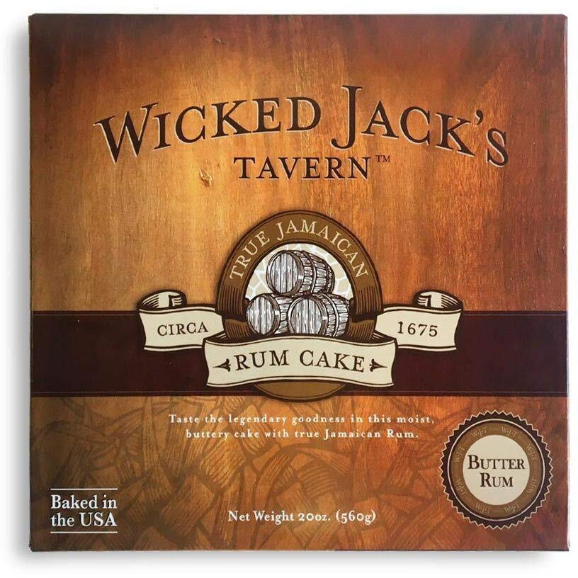 True Jamaican Rum Cake By Wicked Jack's Tavern | 20Oz Butter Rum Cake For Birthday Gifts, Thank You Gifts, Or Gourmet Gift Baskets | Cakes For Delivery | Liquor & Spirits Bakery & Dessert Gifts