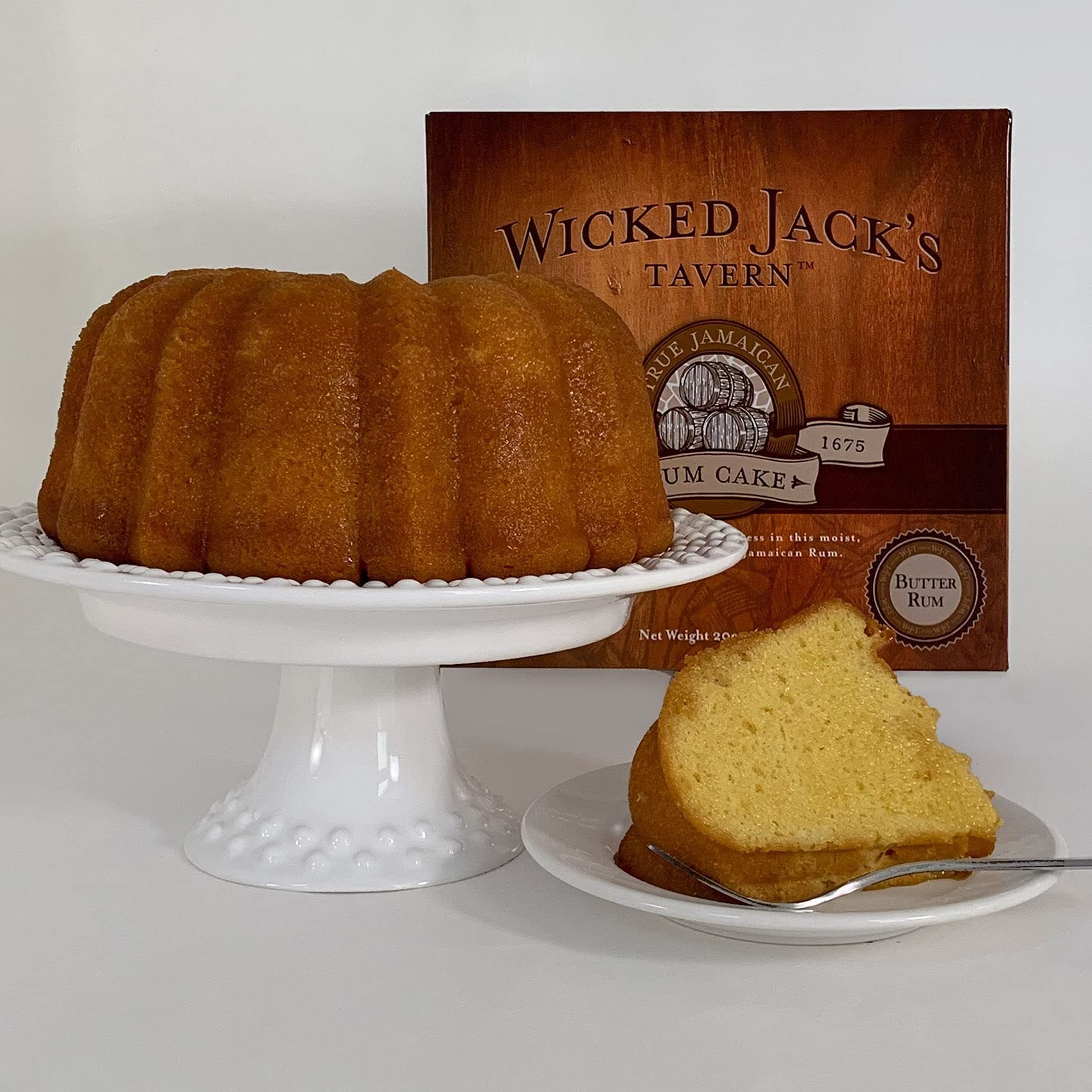 True Jamaican Rum Cake By Wicked Jack's Tavern | 20Oz Butter Rum Cake For Birthday Gifts, Thank You Gifts, Or Gourmet Gift Baskets | Cakes For Delivery | Liquor & Spirits Bakery & Dessert Gifts