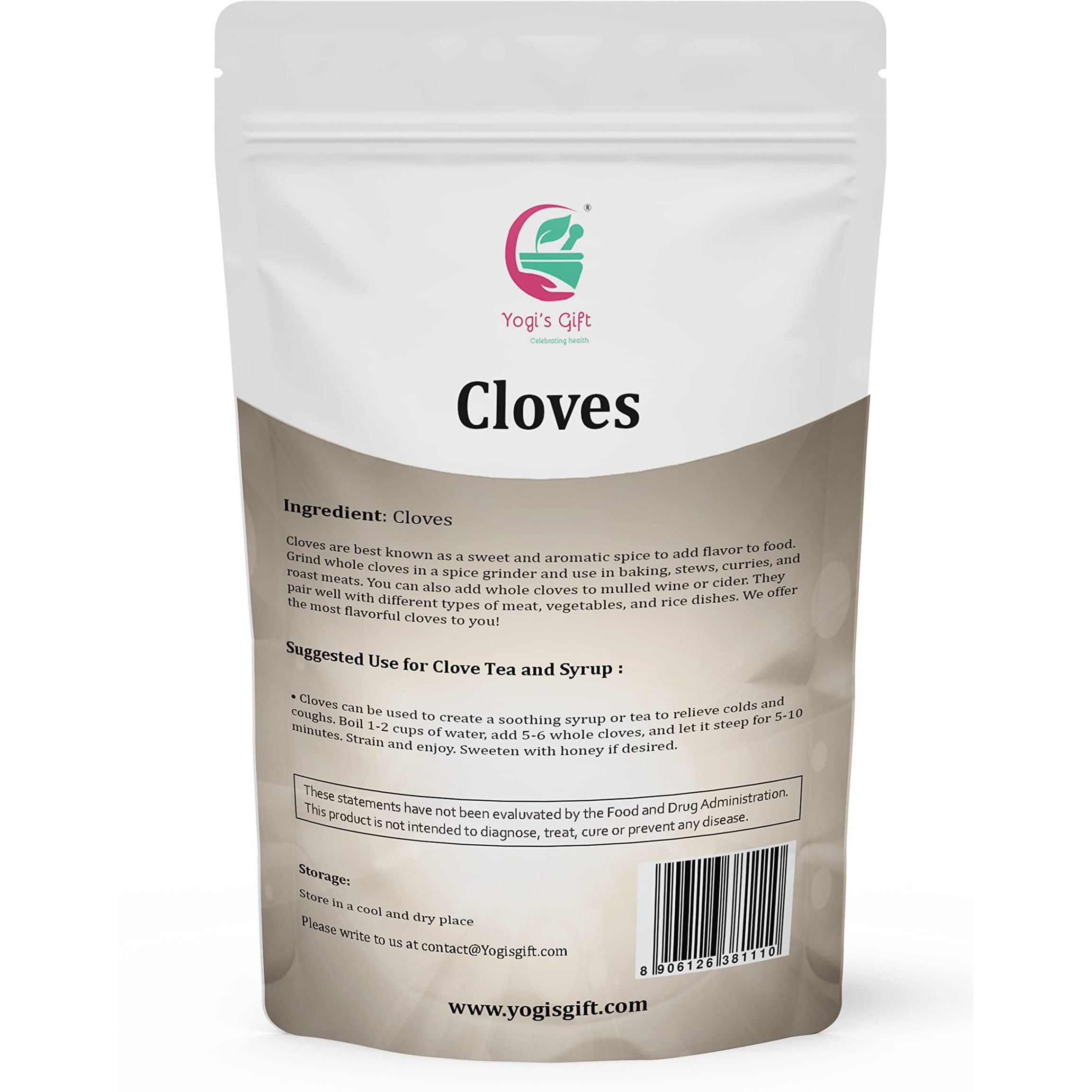 Cloves Whole 1 Lb | Premium Quality Cloves | Handpicked | Perfect For Cooking, Smoothies, Pomander Balls & Tea | Enhance Your Dishes And Oral Health | By Yogis Gift