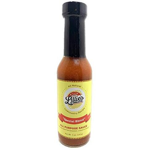 Lillie's Of Charleston Special Blend Natural All Purpose Sauce | No Preservatives, Vegan & Lower Sodium | Great On Buffalo Wings, Oysters, Shrimp, Seafood, Scrambled Eggs & Grits | 5 Oz Bottle