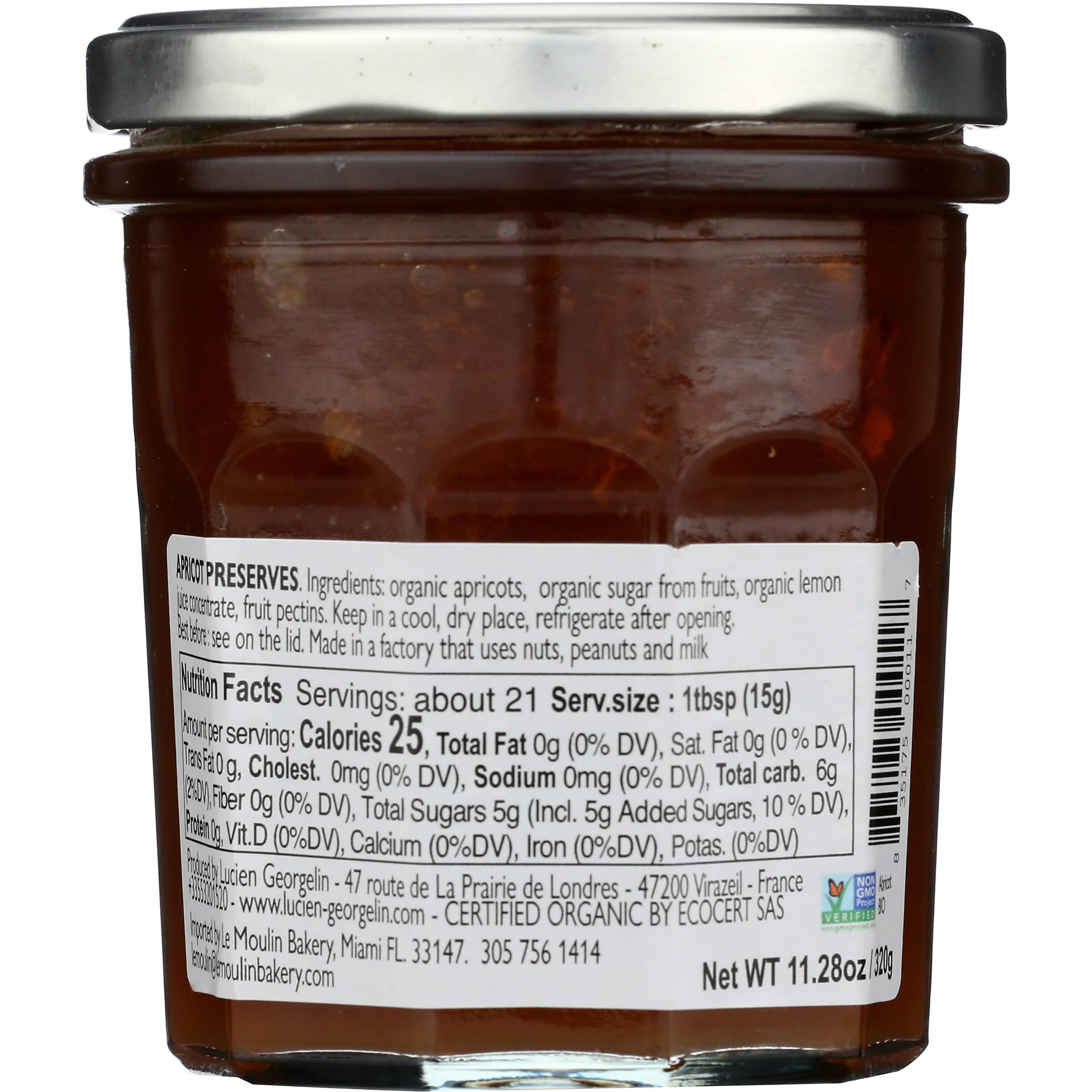 Lucien Georgelin Organic Apricot Fruit Spread, 11.28 Oz