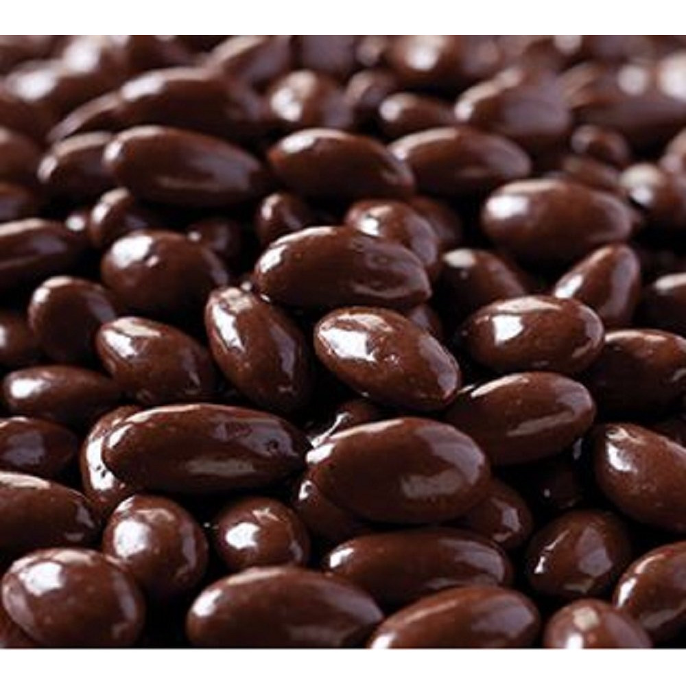 Gourmet Dark Chocolate Covered Almonds By Its Delish, 1 Lb Bulk Bag | Almond Nuts Dipped Chocolates Healthy Candy Snacks | Dairy Free, Vegan, Kosher