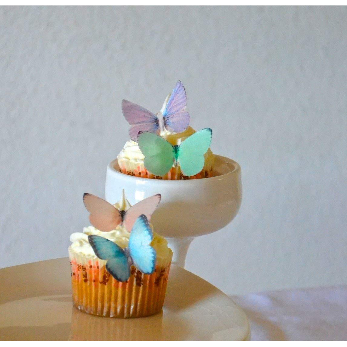 Sugar Robot Inc. Edible Butterflies Small Premium Crafted Made In The Usa Cake And Cupcake Toppers, Decoration (Pastel)