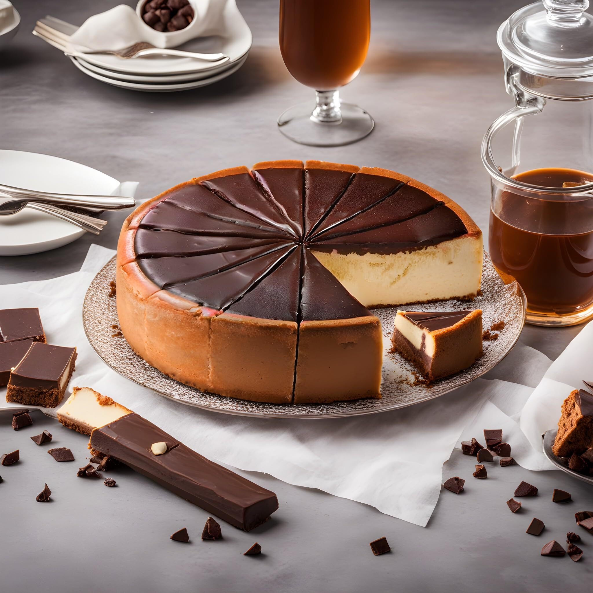Andy Anand Chocolate Fudge Cheesecake 9"" | Freshly Baked, All-Natural | Made With Real California Cream Cheese, No Chemicals Or Preservatives | Amazingly Delicious & Decadent (2 Lbs)