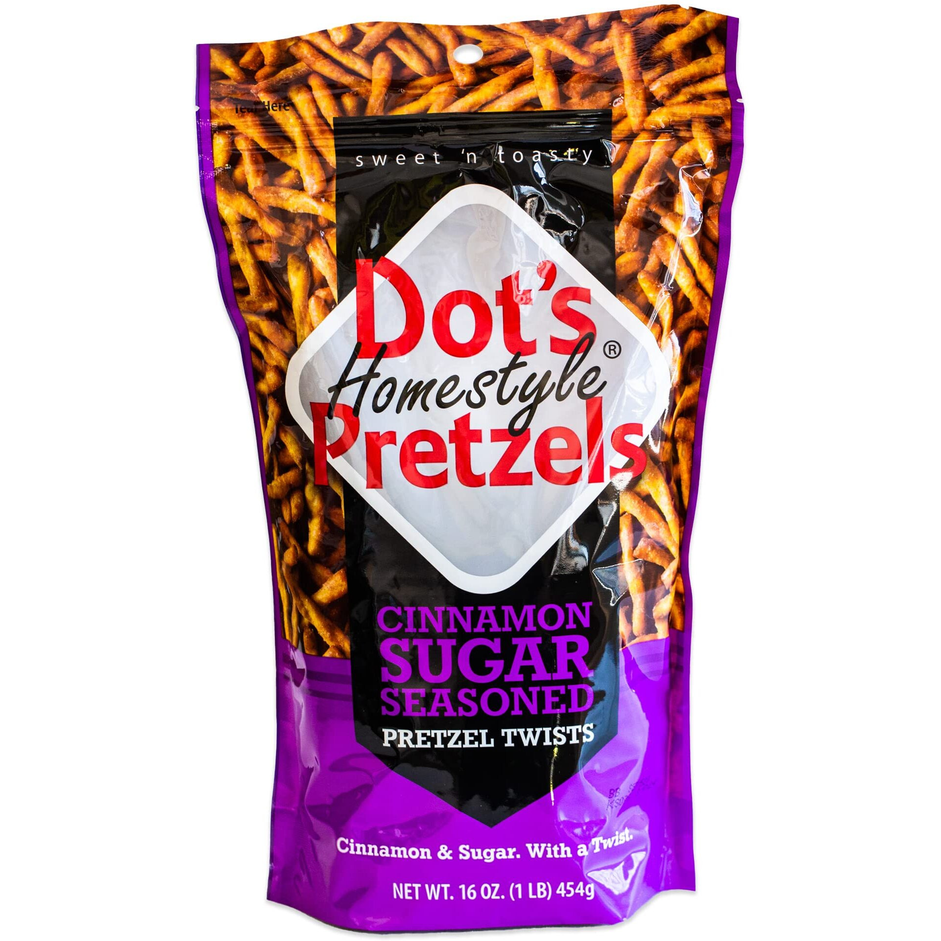 Dot's Cinnamon Sugar Pretzel Twists - Coated With Delicious Cinnamon Flavor - 2, 16Oz Bags