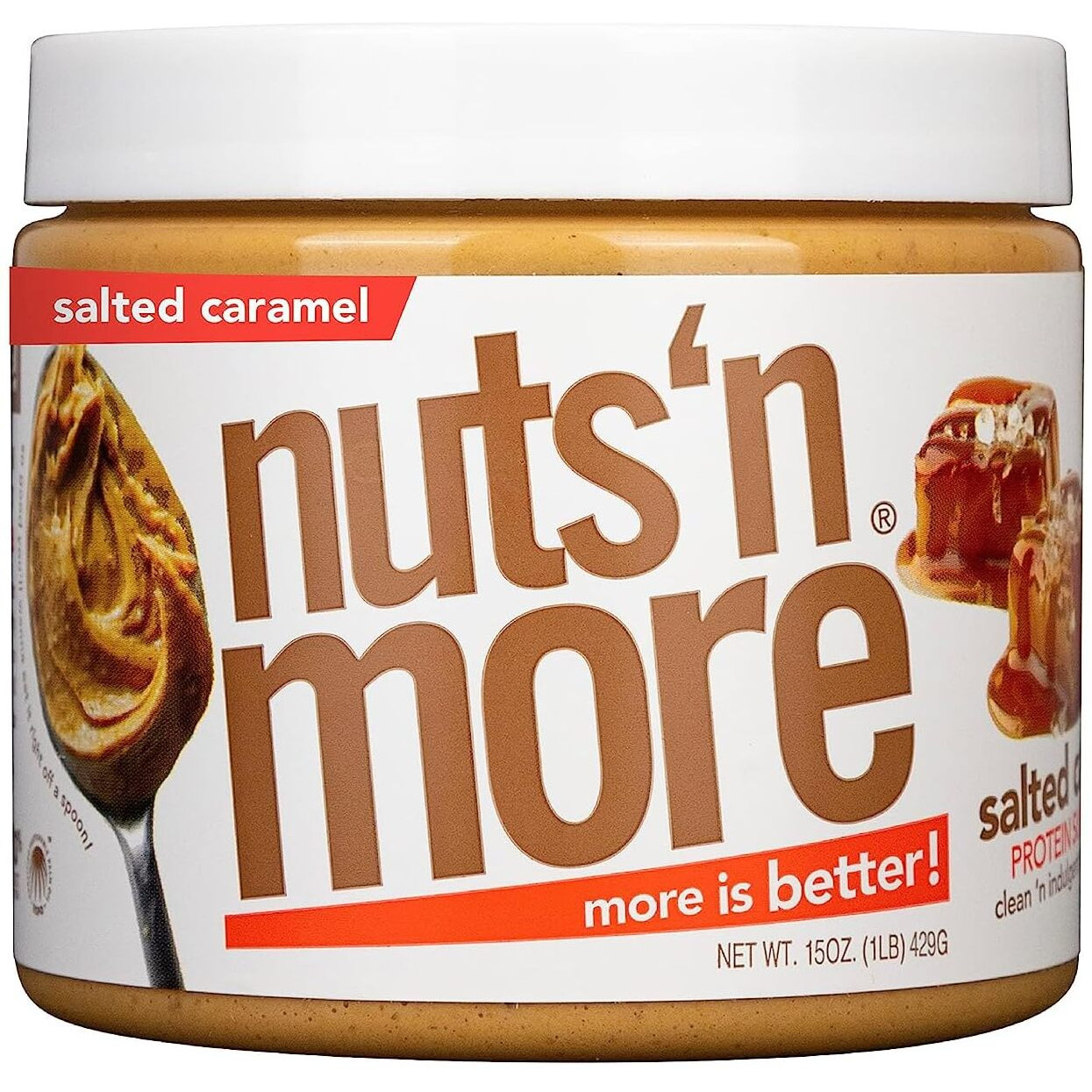 Nuts N More, Peanut Butter Salted Caramel, 16 Ounce