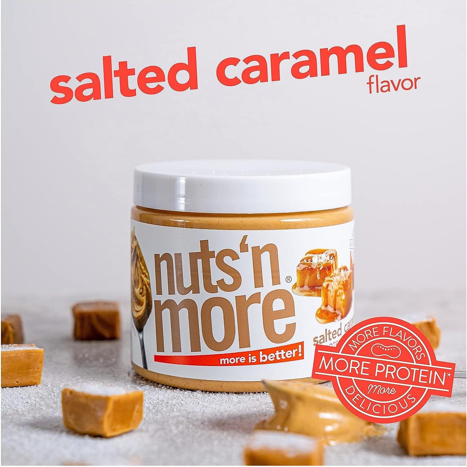 Nuts N More, Peanut Butter Salted Caramel, 16 Ounce