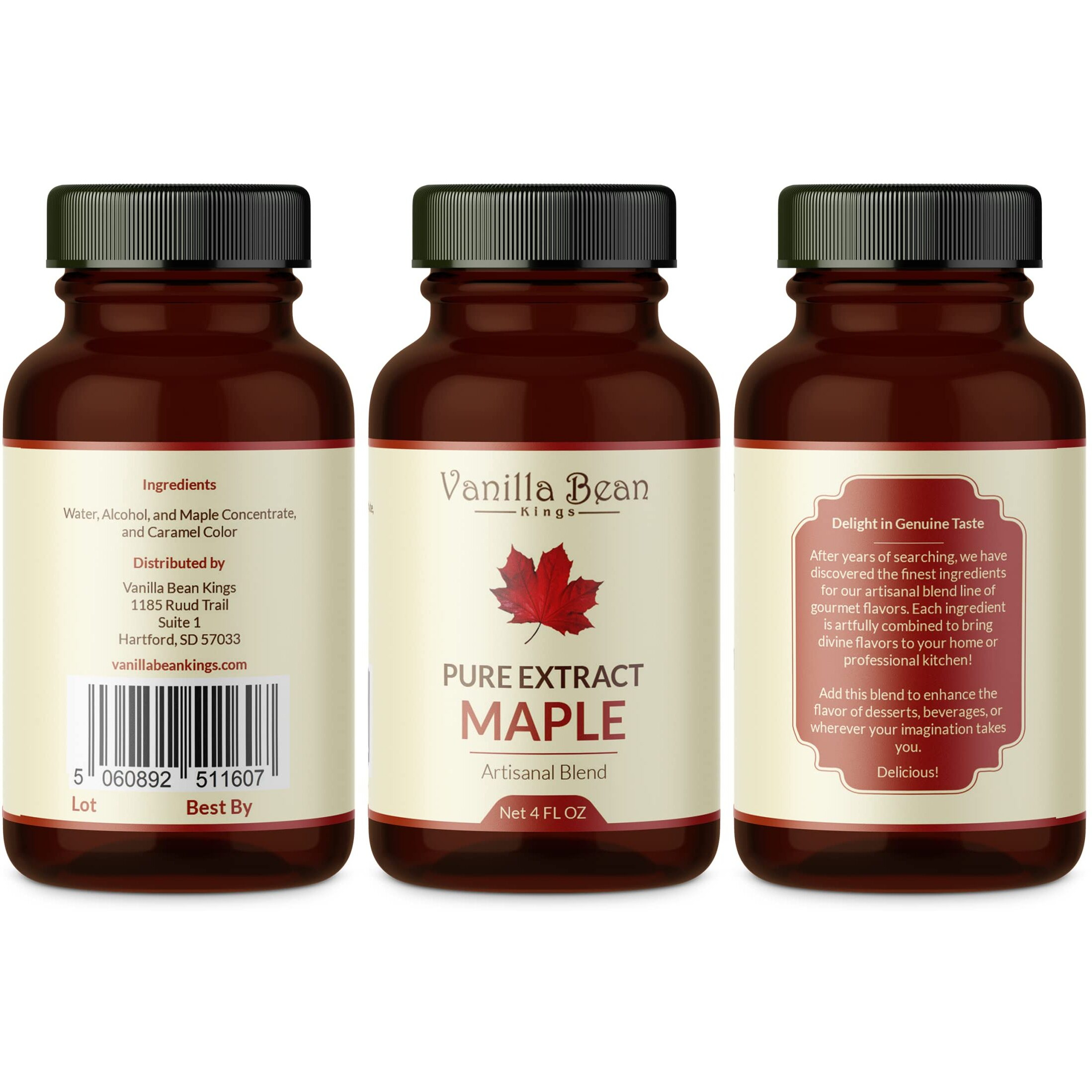 Pure Maple Extract For Baking And Flavoring - 4 Oz - Premium Quality Natural Flavors For Baked Goods, Desserts, & Cooking