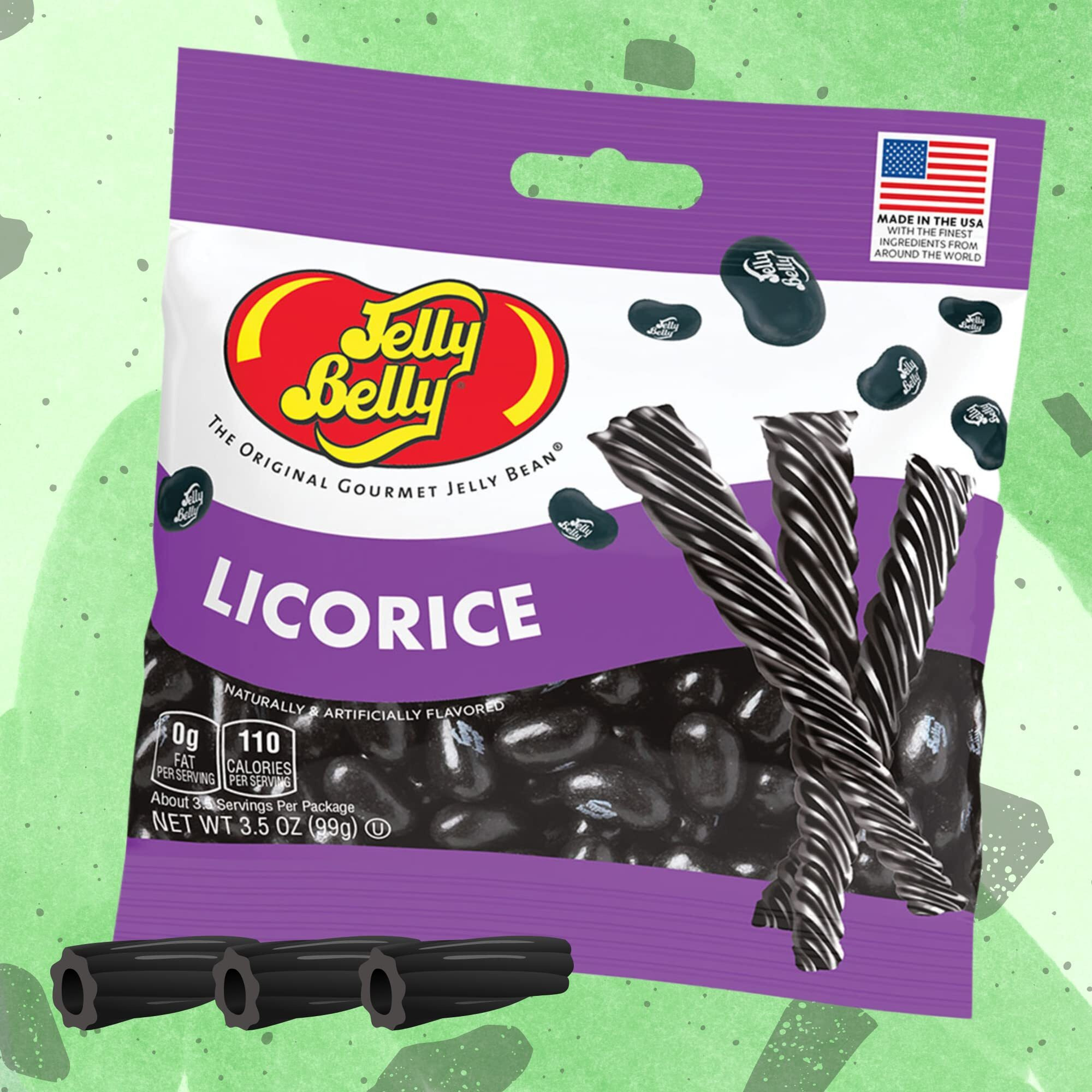 Black Licorice Jelly Beans On The Go Bags, Soft And Chewy Old Fashioned Candies, Vegetarian Friendly Fat Free Candy Summer 2024 Travel Snack, Pack Of 3