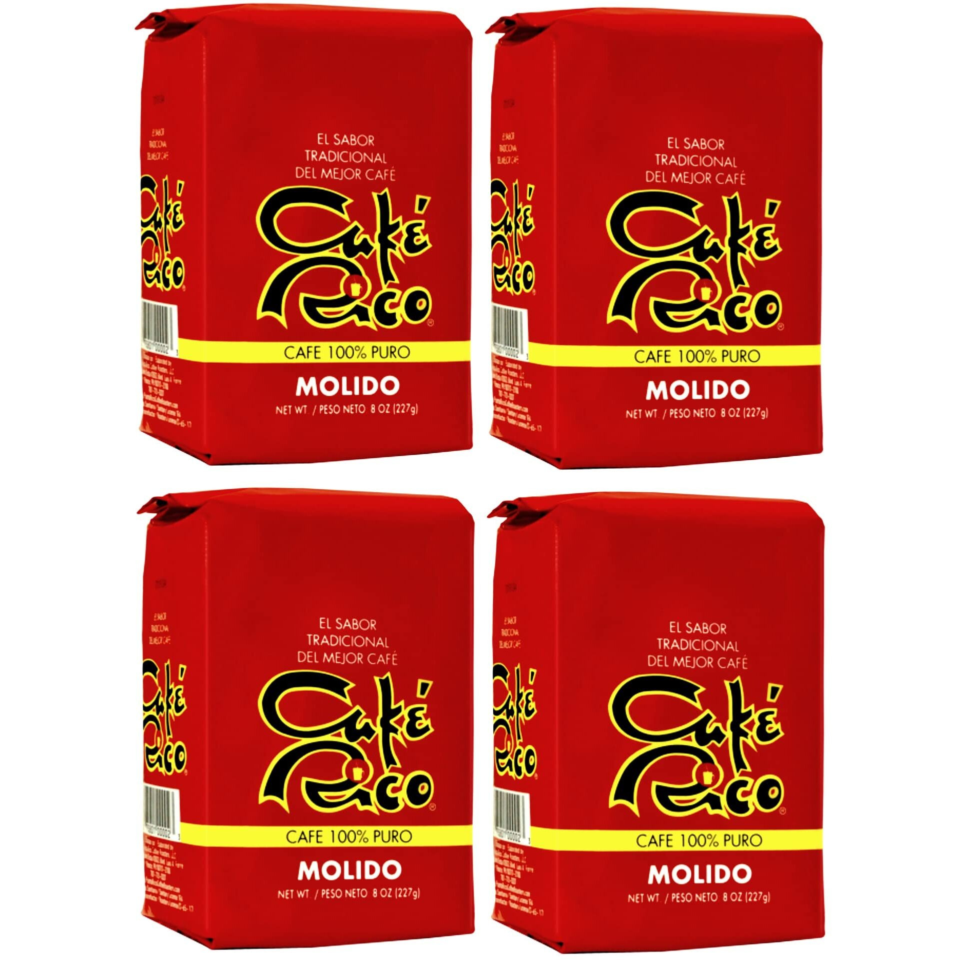 Cafe Rico Ground Regular Puerto Rican Coffee, 8 Ounce Bag (Pack Of 4)