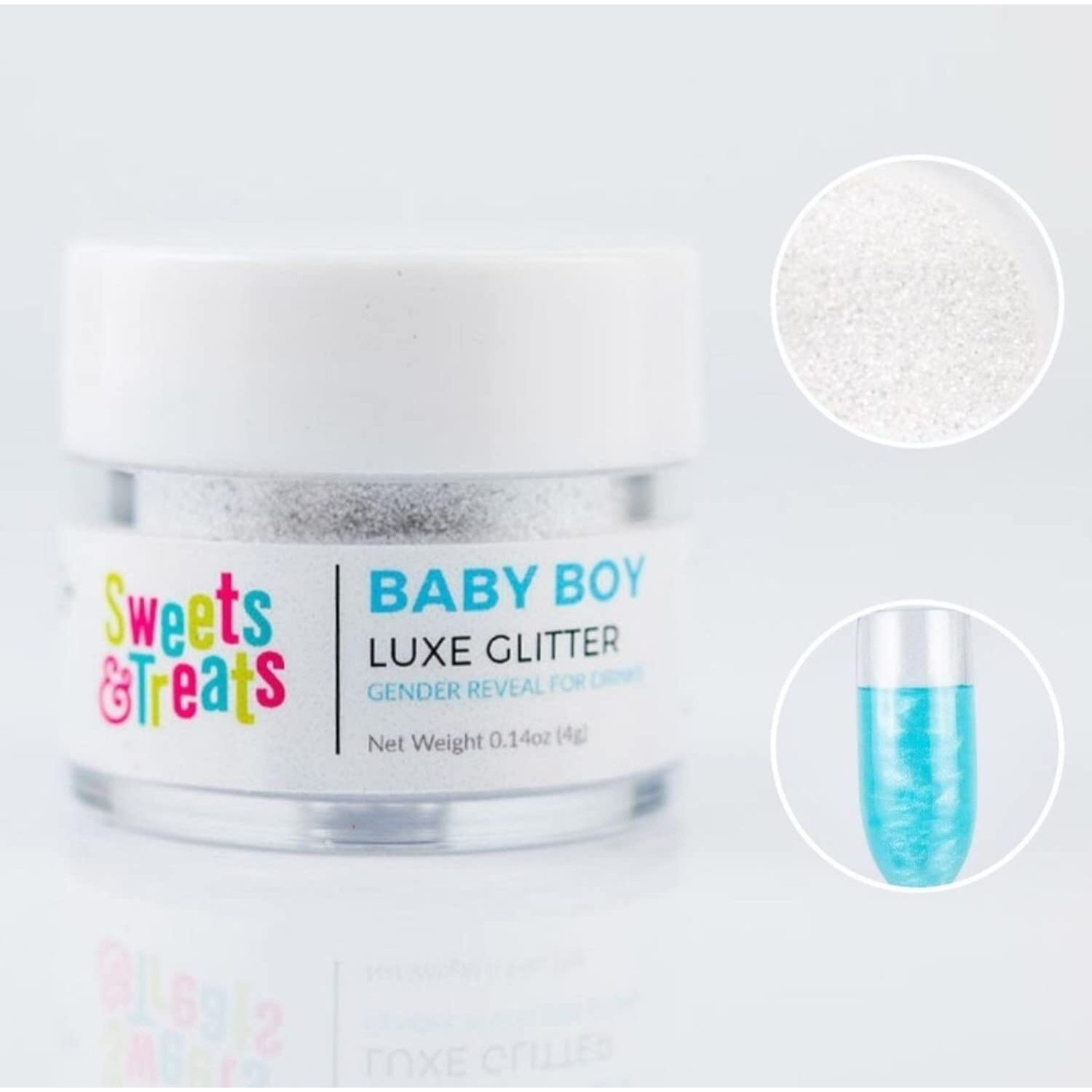 Gender Reveal Decorations Edible Glitter For Drinks, Magical Gender Reveal Ideas, Surprise Boy Or Girl Gender Reveal Sprinkles As Drink Glitter Or Brew Glitter, Baby Reveal - Blue Edible Glitter