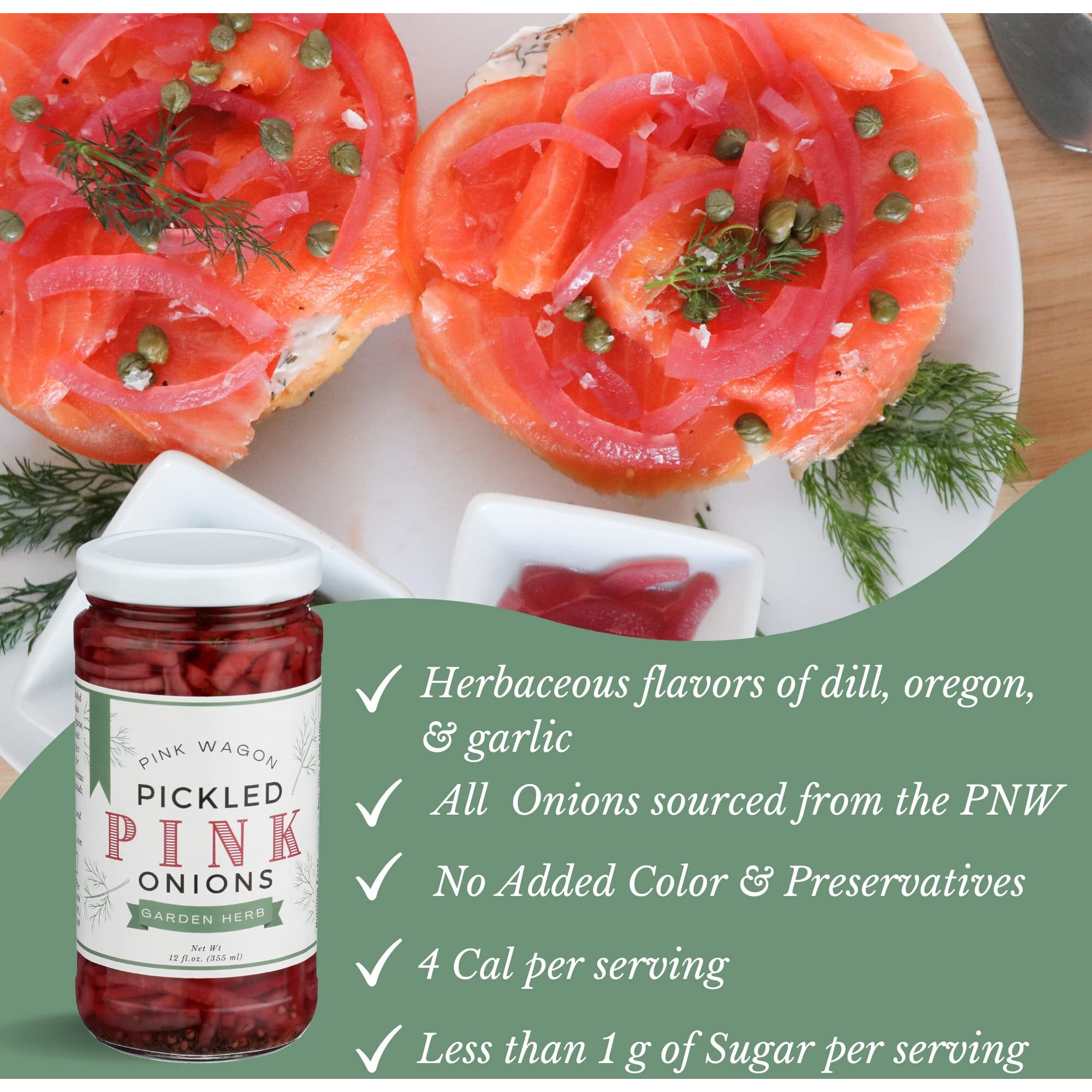 Pickled Pink Onions | Garden Herb | 12 Oz.