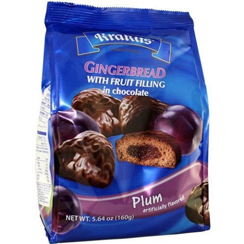 Krakus Gingerbread Fruit Filling Covered In Chocolate - 5.64 Oz (Pack Of 2) (Plum)
