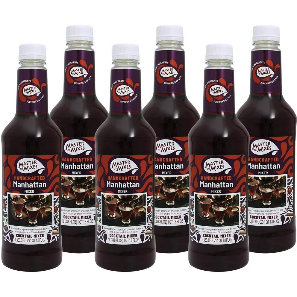 Master Of Mixes Manhattan Drink Mix, Ready To Use, 1 Liter Bottle (33.8 Fl Oz), Pack Of 6