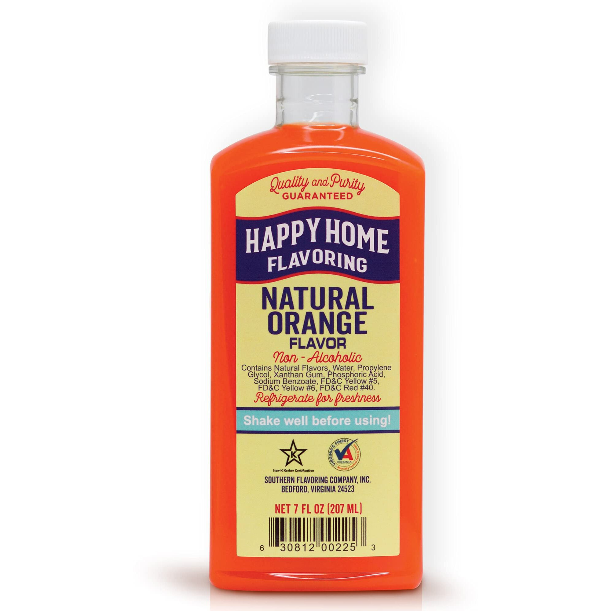 Happy Home Natural Orange Flavoring, Non-Alcoholic, Certified Kosher, 7 Oz