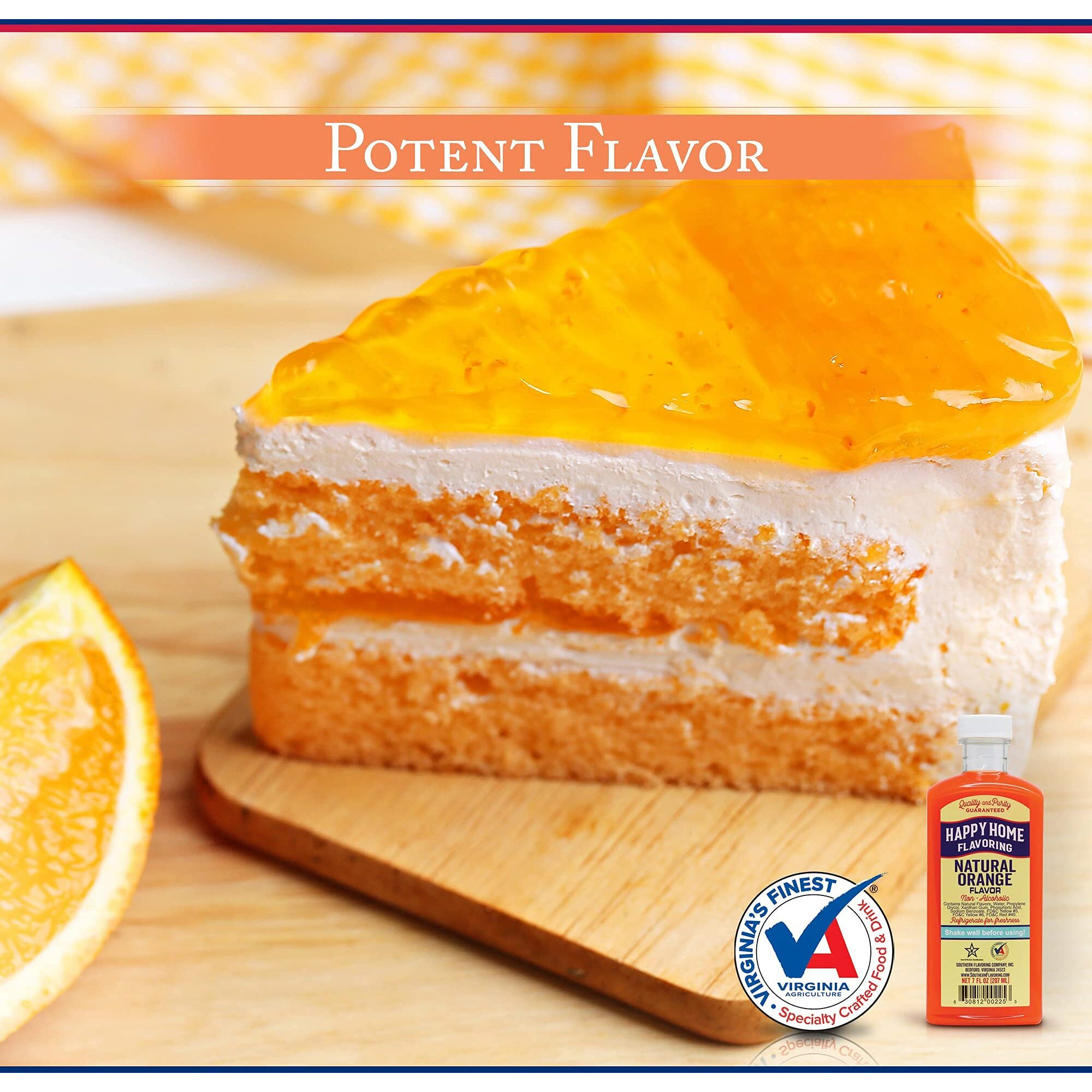 Happy Home Natural Orange Flavoring, Non-Alcoholic, Certified Kosher, 7 Oz