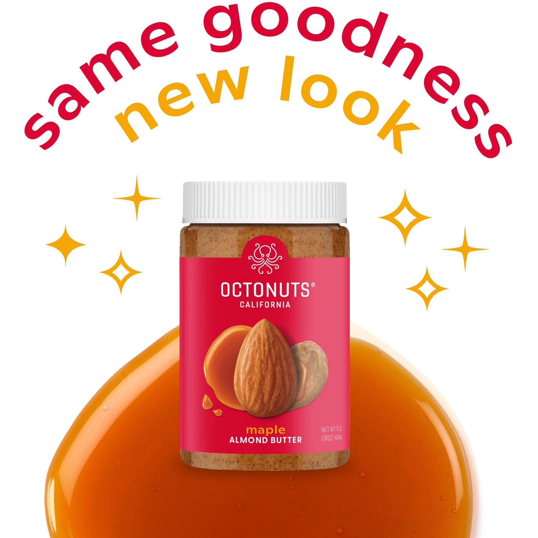 Octonuts Dry Roasted Maple Almond Nut Butter 16Oz - Pure Creamy Nut Butter - Delicious Vegan Foods - Gluten Free, Vegan, Kosher, Non-Gmo Nut Butters