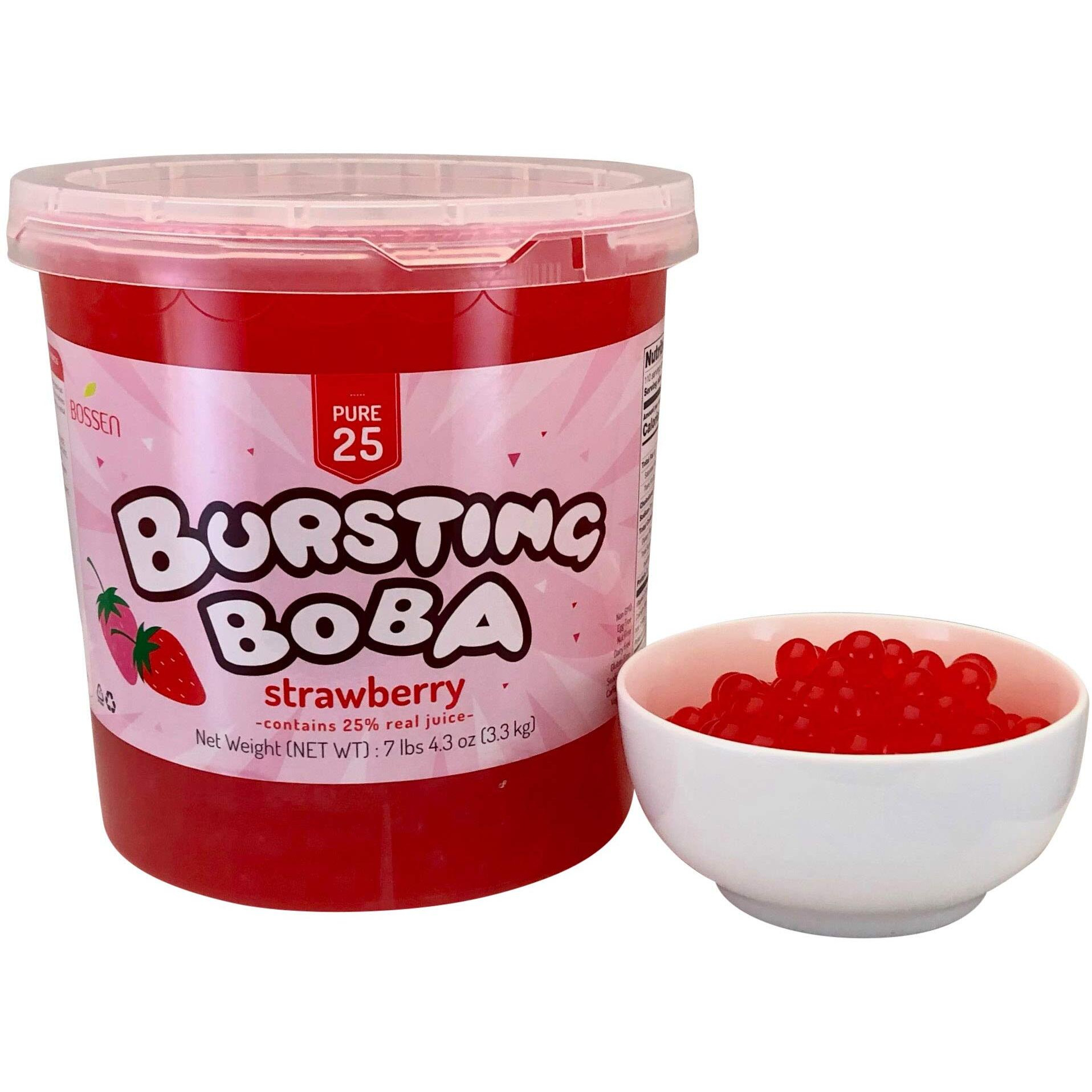 Bossen Bursting Boba Pure25 (Strawberry, 7.04 Pound (Pack Of 1))