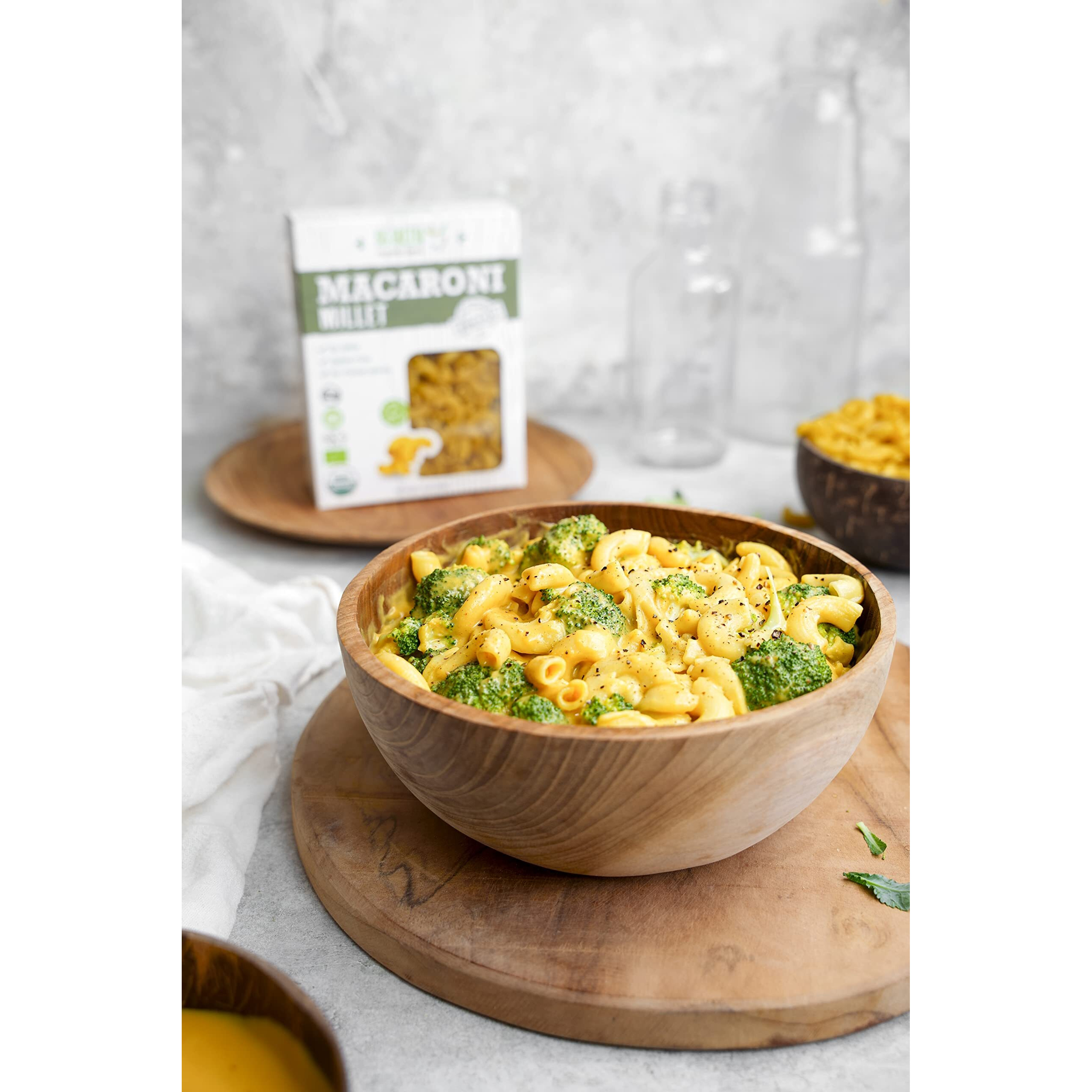 Big Green Organic Food- Organic Millet Macaroni (Elbows), Gluten-Free, Lectin-Free, Non-Gmo, Vegan, Wheat And Rice Alternative, 8.8Oz (3)