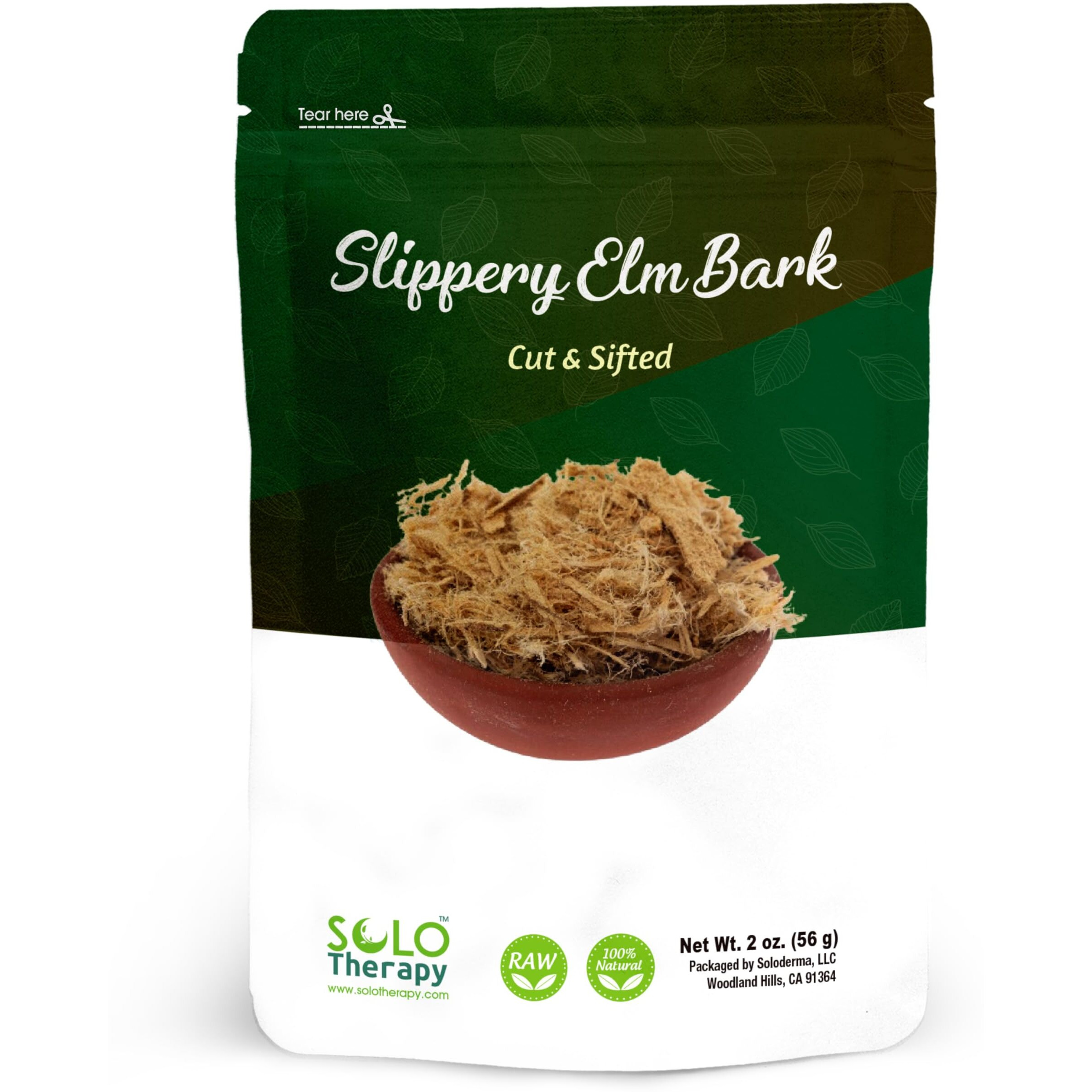 Slippery Elm Bark Tea Cut And Sifted - 56 Grams - Slippery Elm Bark Herb Resealable Bag - Ulmus Rubra 56 Grams - Premium Quality (Slippery Elm Bark)