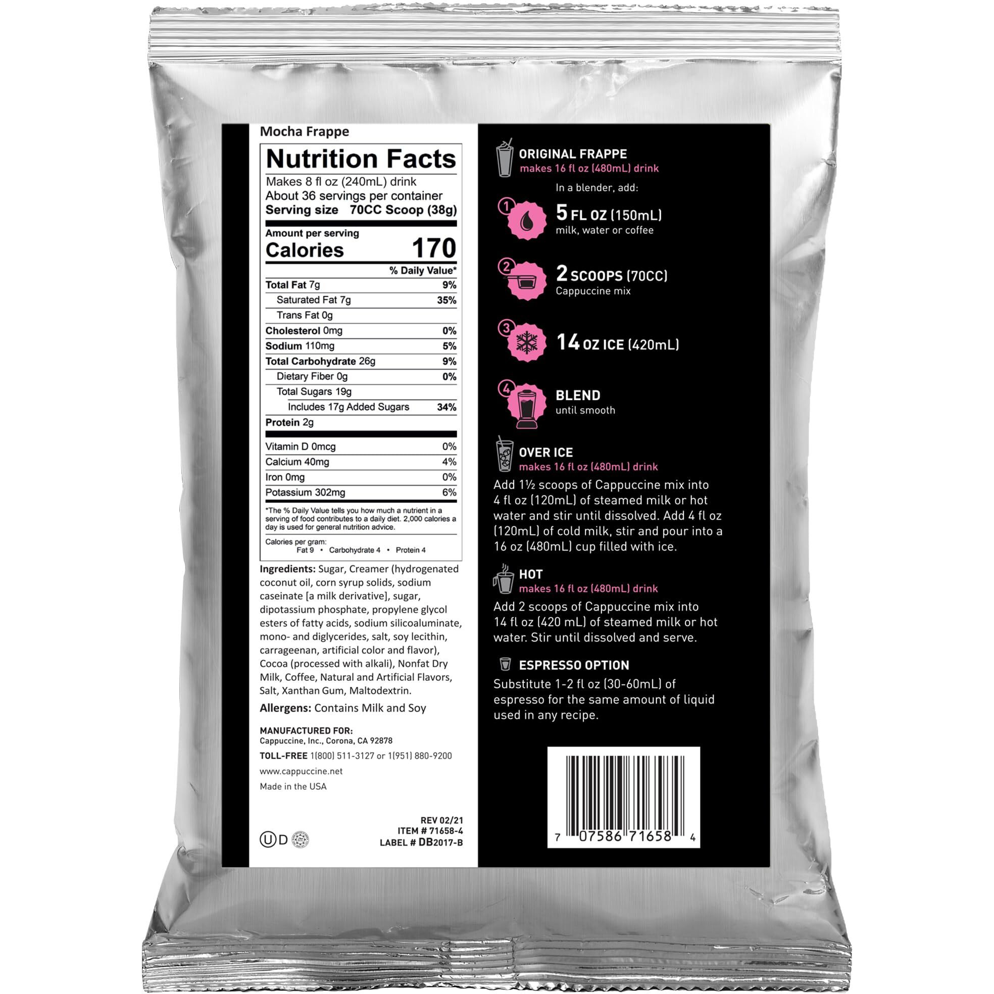 Cappuccine Mocha Frappe Mix, 3 Pound (Pack Of 1)