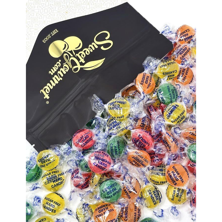 Sweetgourmet Sugar-Free Assorted Fruits Hard Candy | 4 Flavors | 2 Pounds