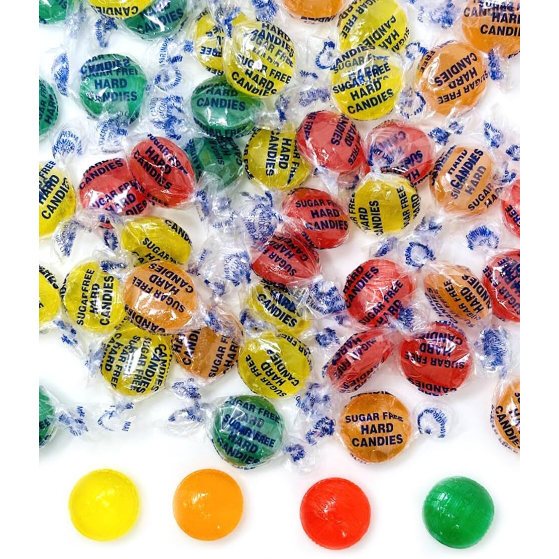 Sweetgourmet Sugar-Free Assorted Fruits Hard Candy | 4 Flavors | 2 Pounds