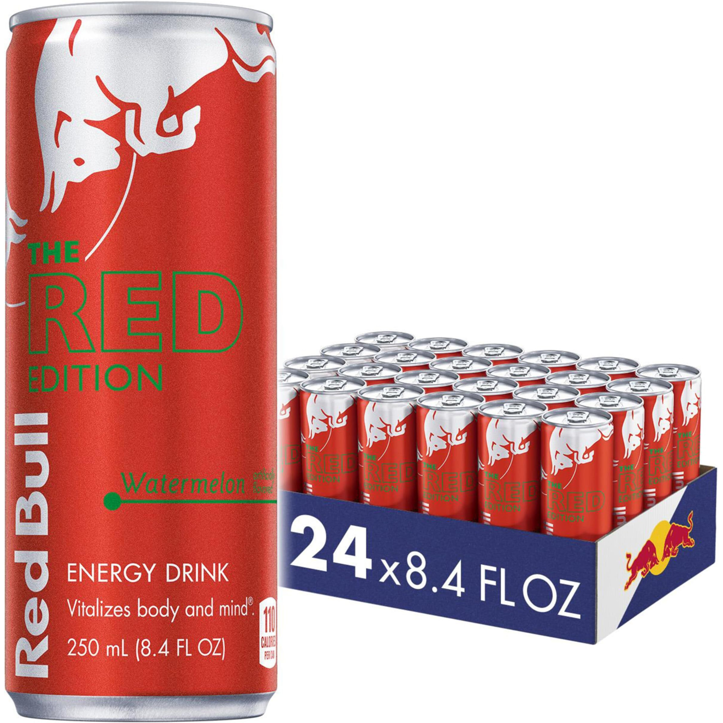 Red Bull Red Edition Watermelon Energy Drink, 8.4 Fl Oz, 24 Cans