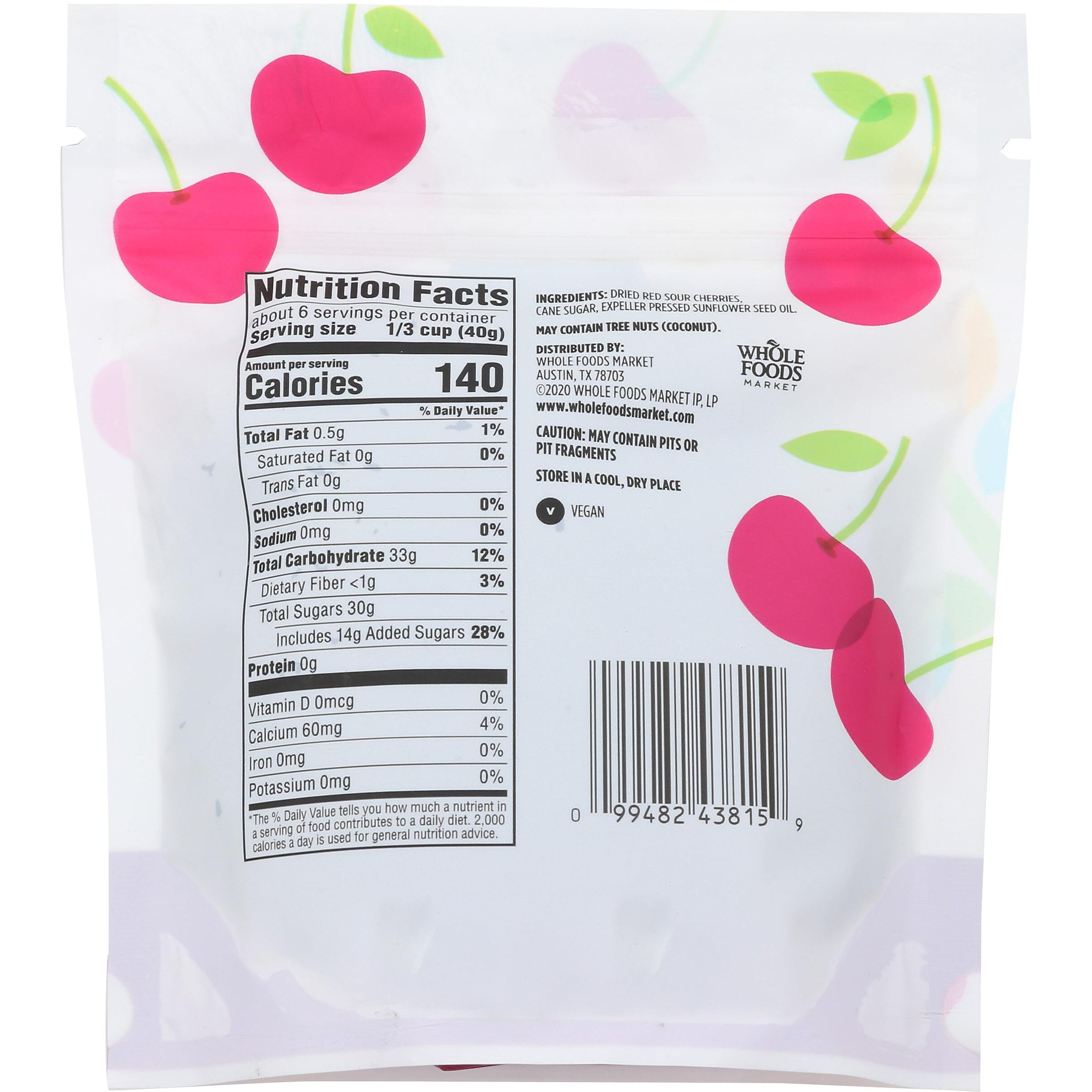 365 By Whole Foods Market, Cherries Sour Sweetened, 8 Ounce