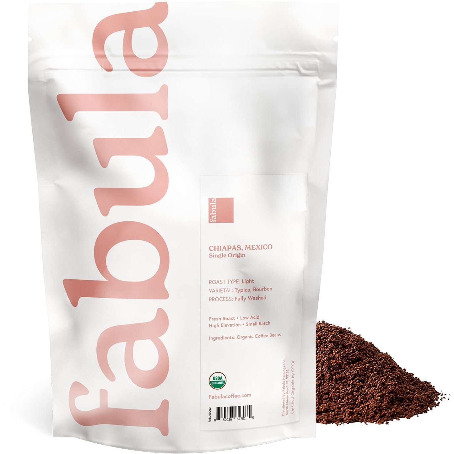 Fabula Coffee Light Roast Freshly Grounded - Organic - Low Acid - Single Origin - Non-Gmo - Mold Free - 12 Ounces