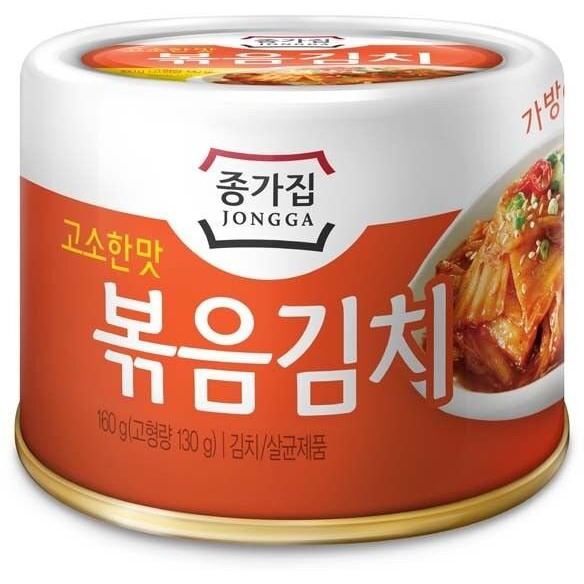 Jongga Cabbage Fried Kimchi Can + Cabbage Kimchi Can / Each 5.64Oz(160G) /Nkorean Spicy Food, Pack Of 6, 33.84 Ounce