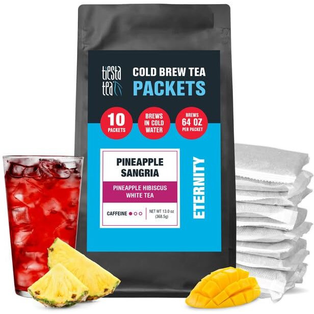 Tiesta Tea - Pineapple Sangria Cold Brew, Premium Loose Leaf Blend, Low Caffeinated Iced Tea, 10 Cold Brew Tea Packets - Brews One 64Oz Pitcher