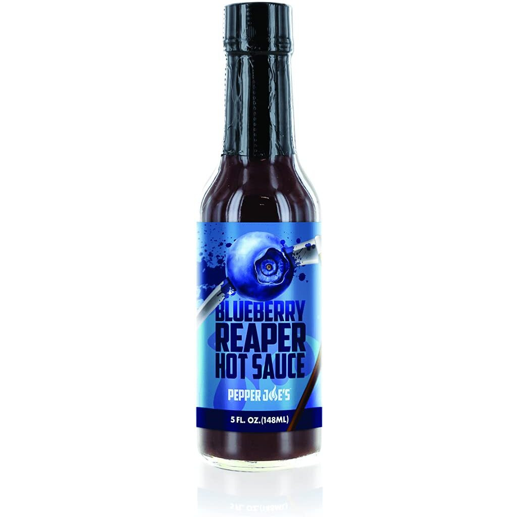 Pepper Joes Blueberry Carolina Reaper Hot Sauce - Premium Carolina Reaper Hot Sauce - Made With A Worlds Hottest Chili Pepper And Ripe Blueberries - 5 Ounces