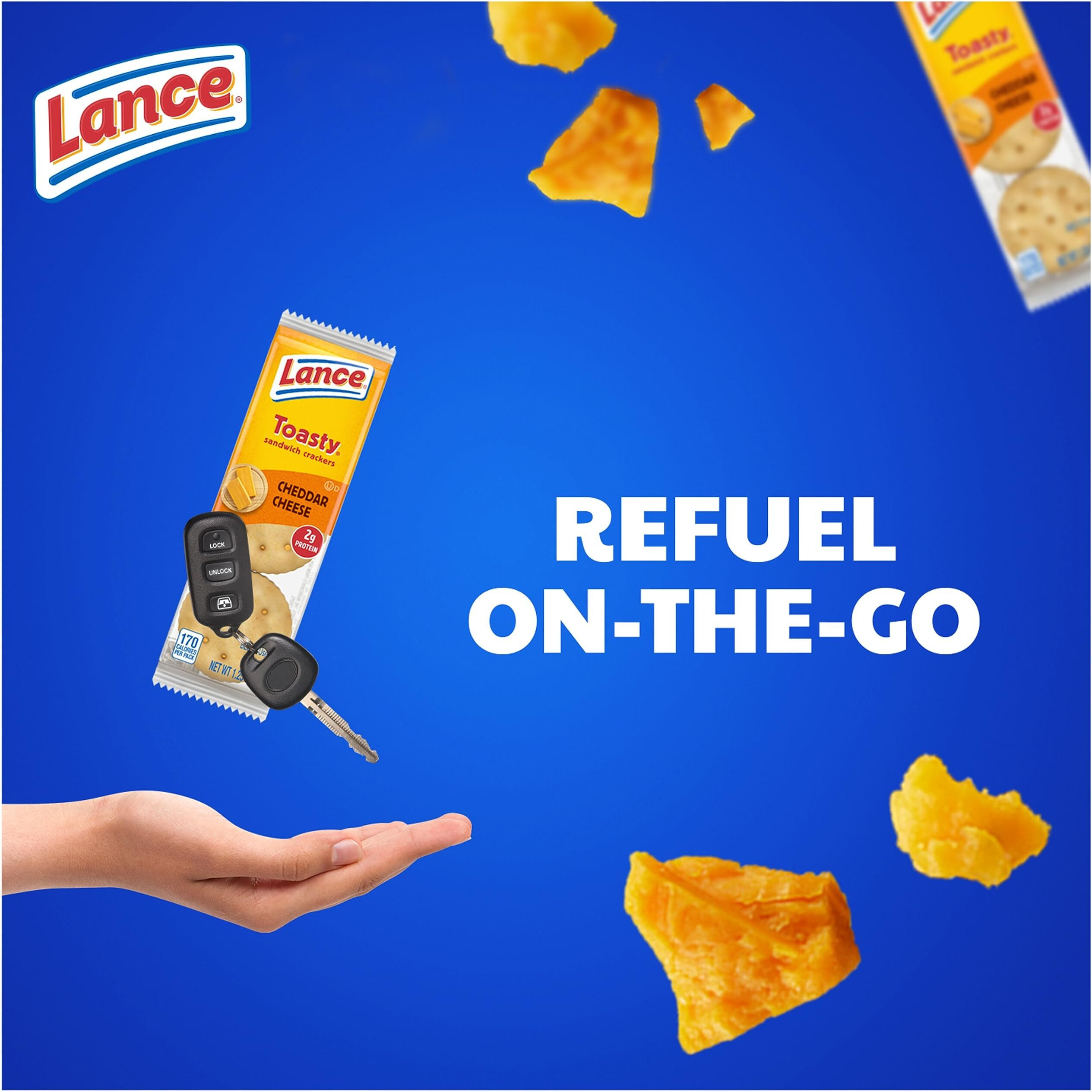 Lance Sandwich Crackers, Toasty Cheddar, 8 Individually Wrapped Packs, 6 Sandwiches Each