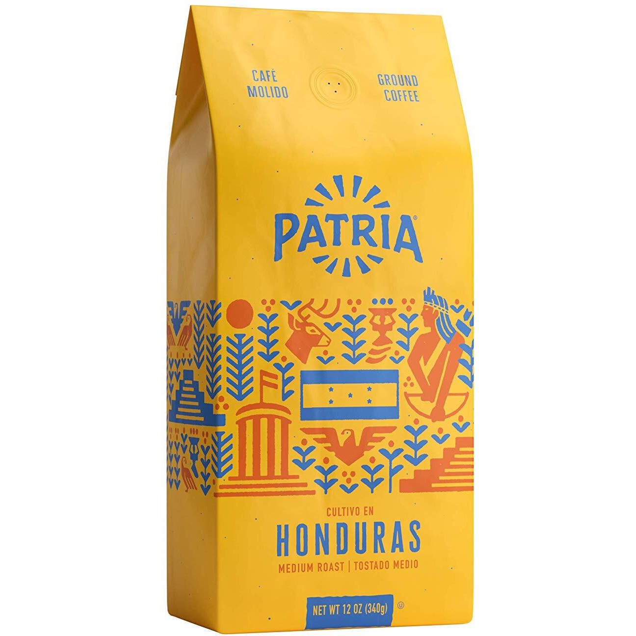 Patria Honduras Medium Roast Ground Coffee, 12Oz Bag (Pack Of 1)