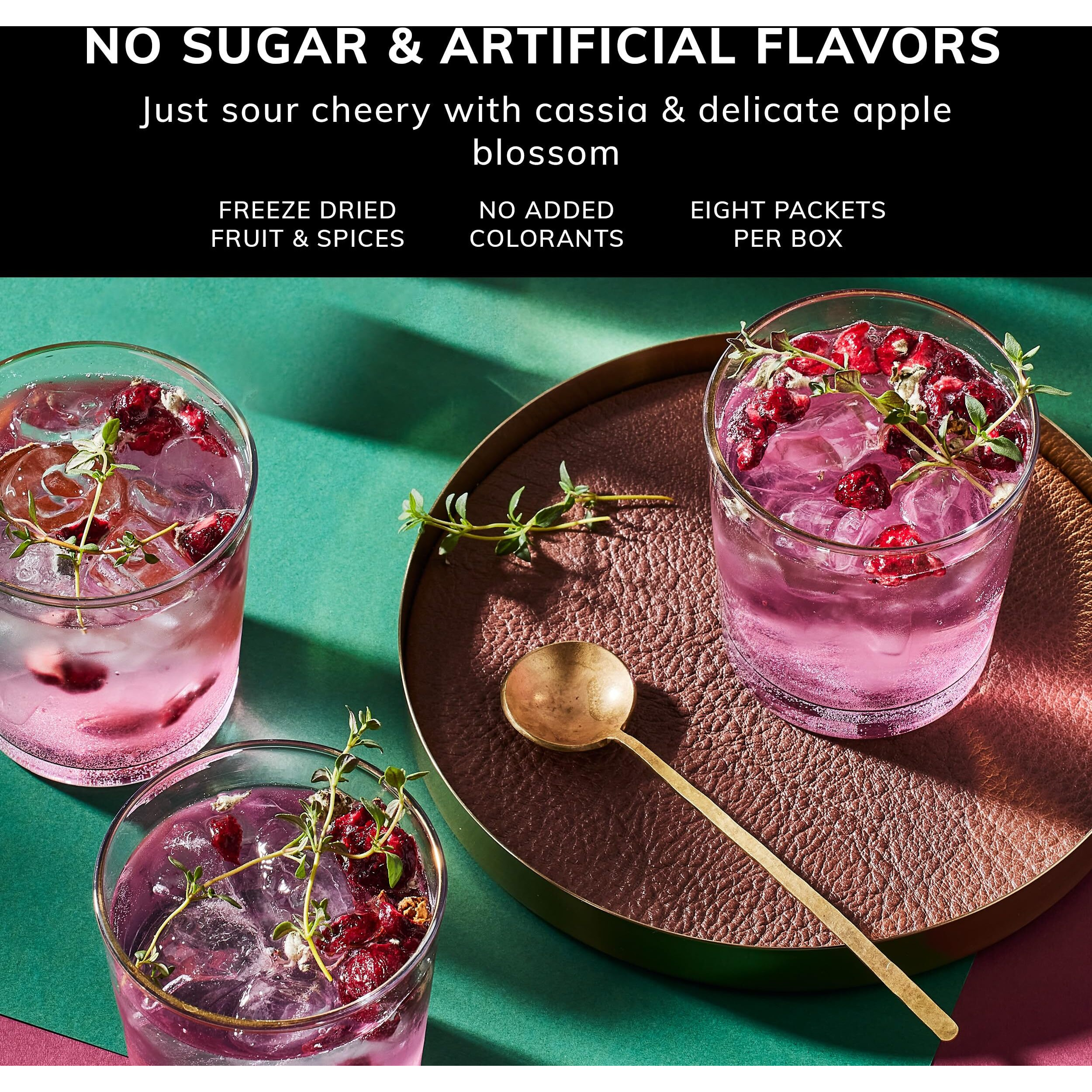 Seccos Cherry Blossom Drink Infusion - Botanical Packets For Gin & Tonics, Cocktails, Mocktails And Sparkling Water-Curated, All Natural Infusions For All Home Bartending Enthusiasts-Box Of 8 Packets