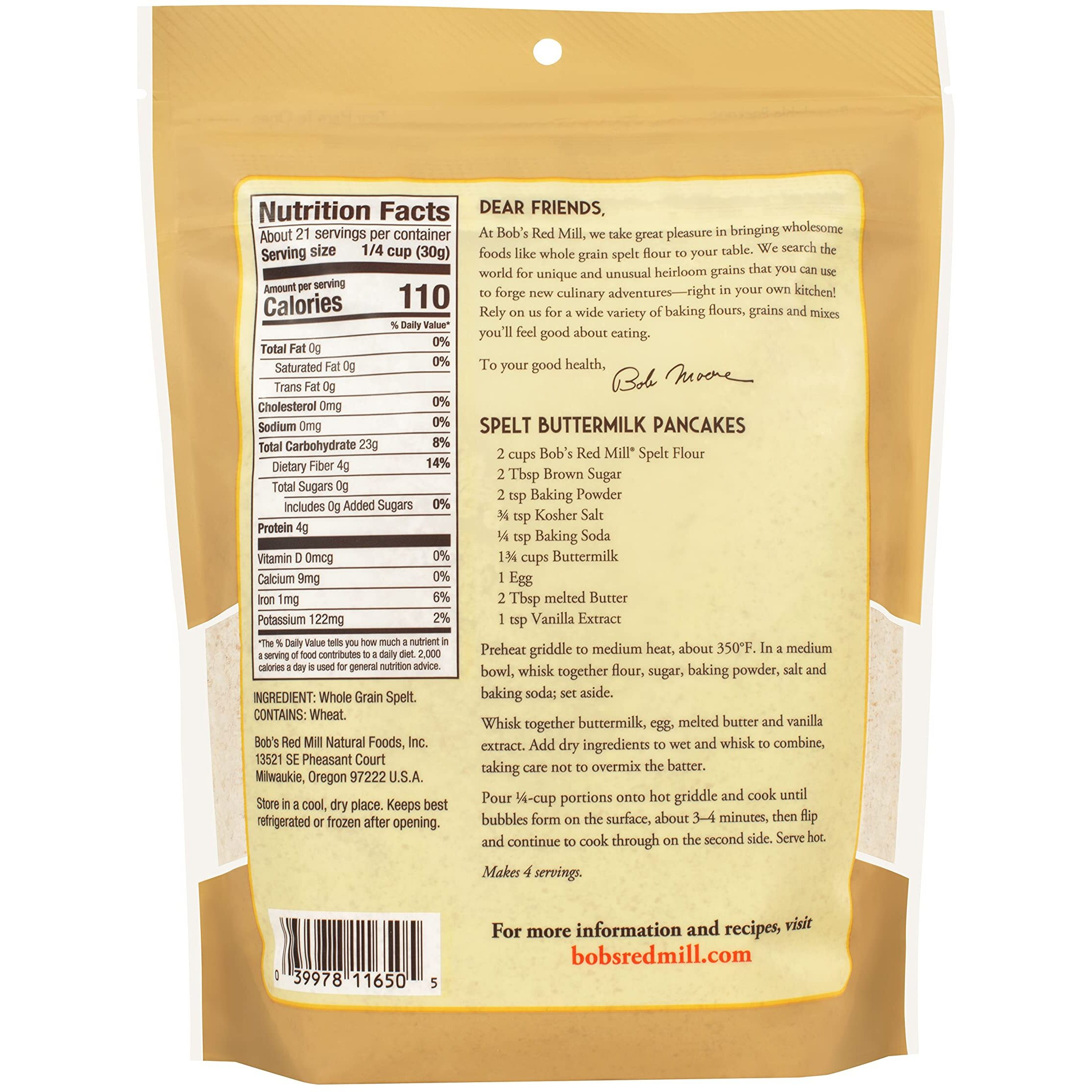 Bob's Red Mill Spelt Flour (22 Ounce, Pack Of 3)