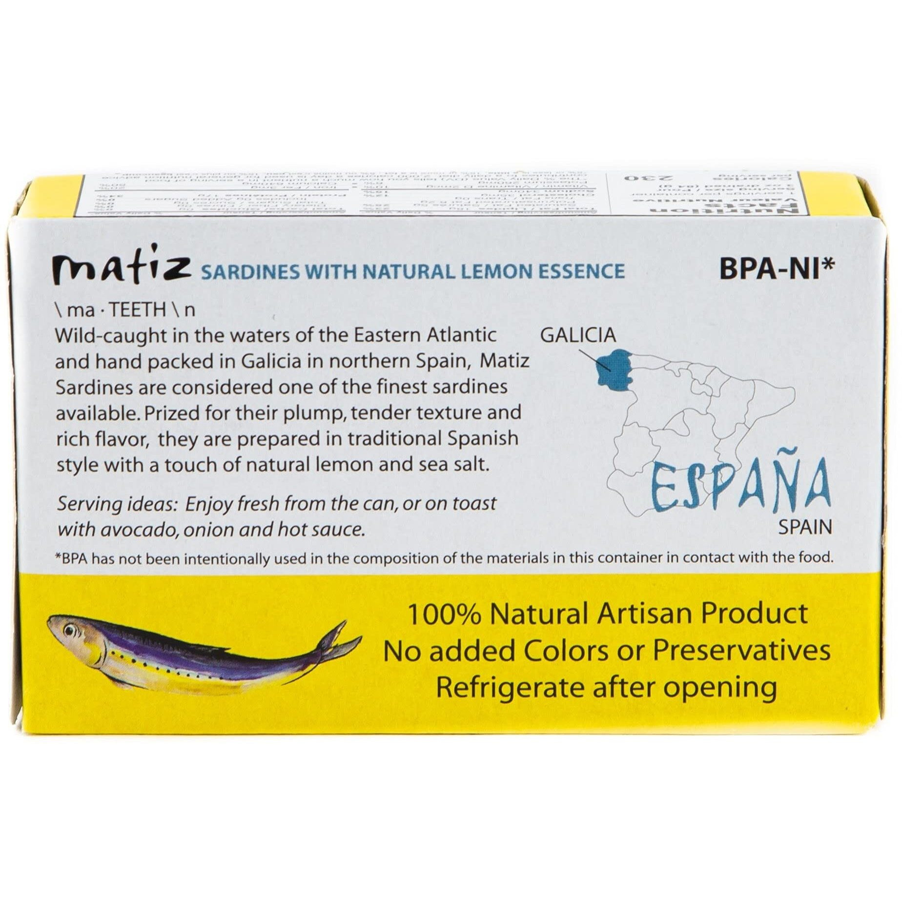 Matiz Sardines With Lemon Packed In Olive Oil (4.2Oz/120G Tin)