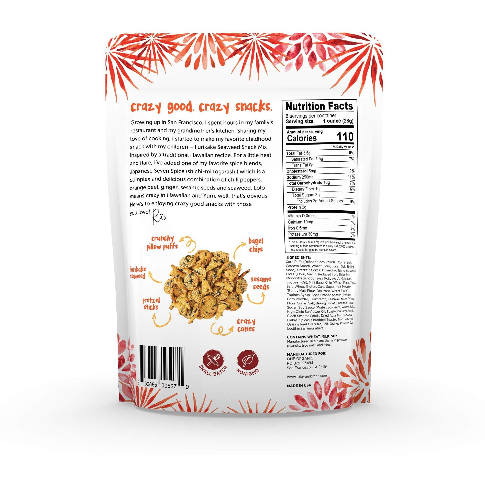 Loloyum Furikake Seaweed Snack Mix (Japanese Seven Spice, 6Oz)